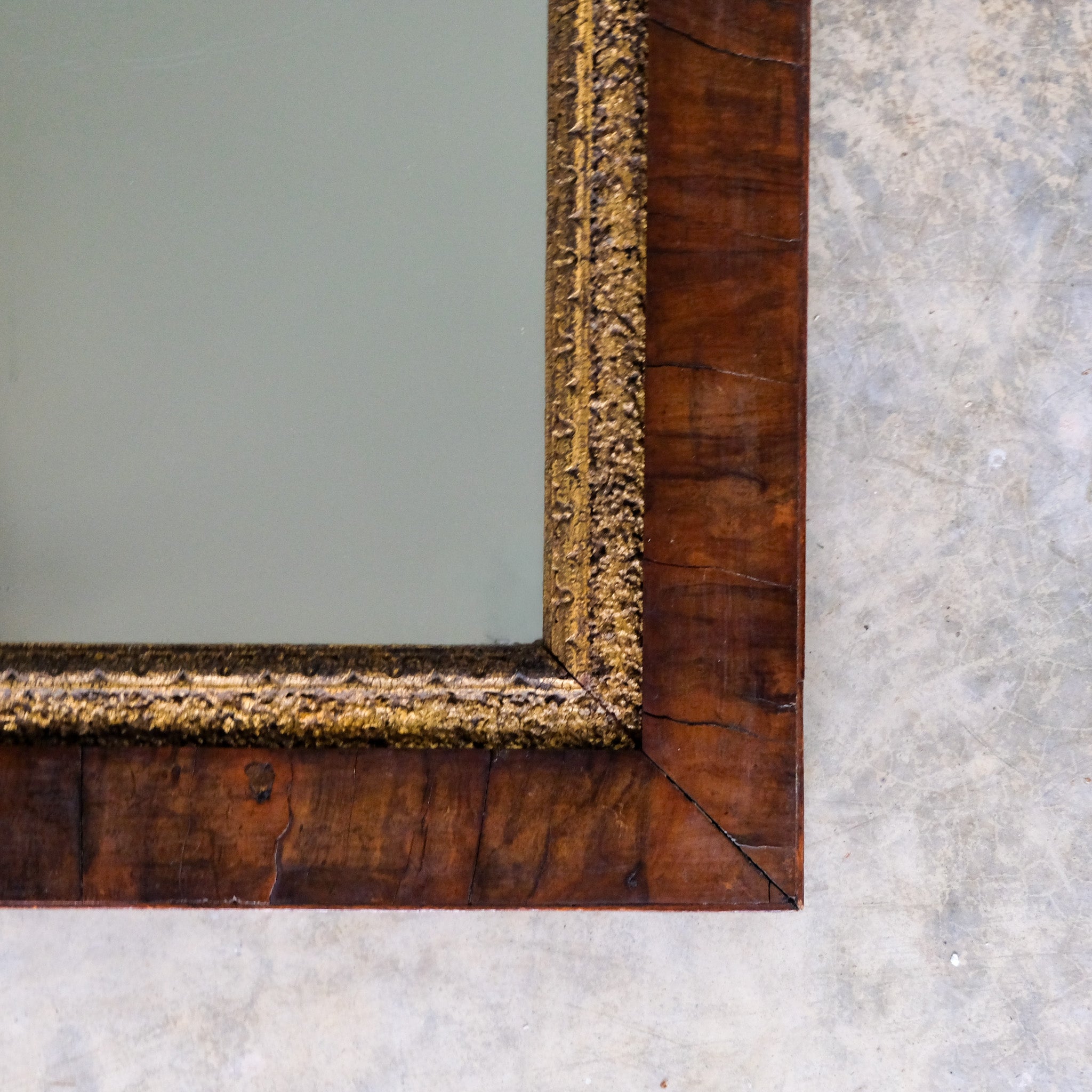 WALNUT FRAMED WALL MIRROR