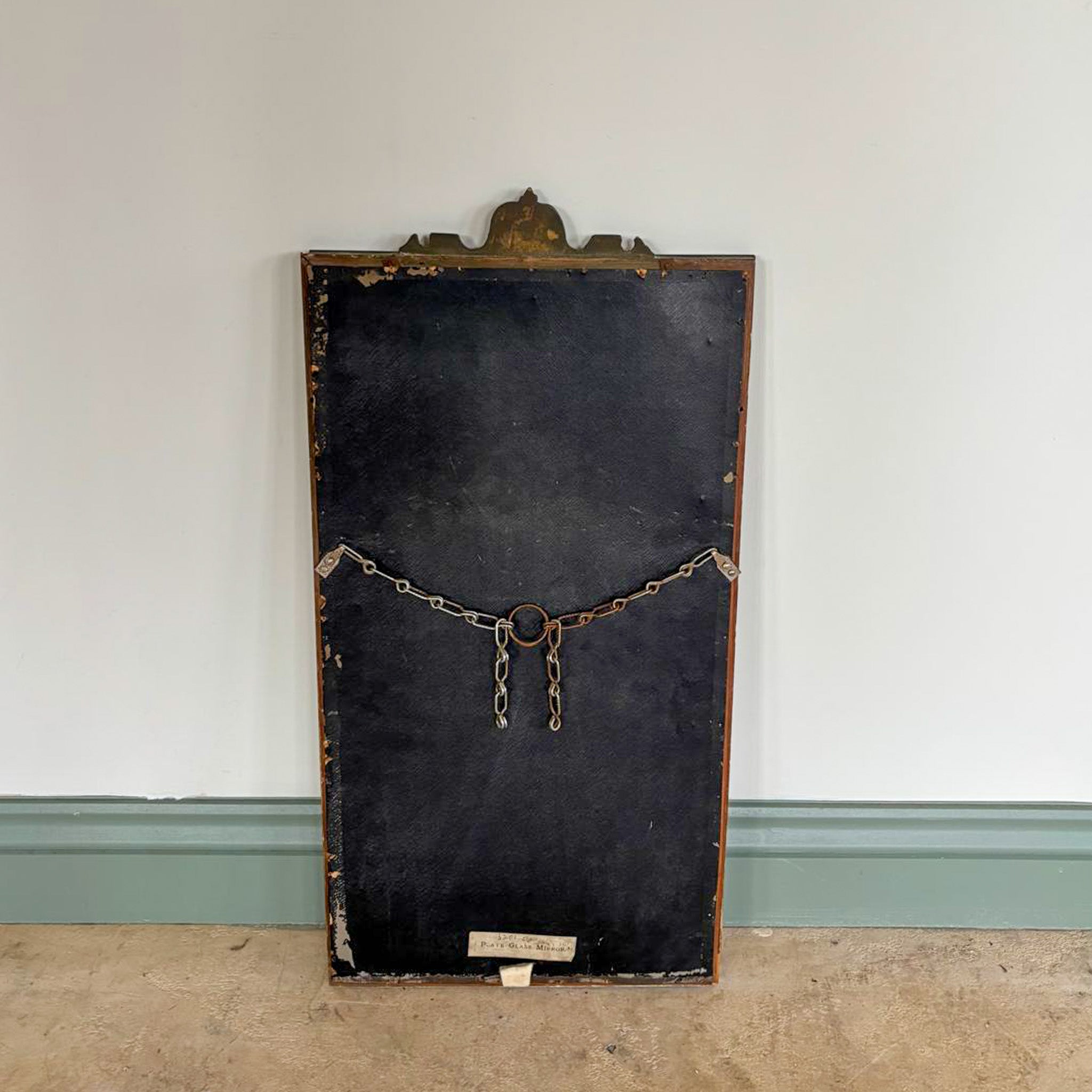 GILDED AND BLUE DETAILED WALL MIRROR