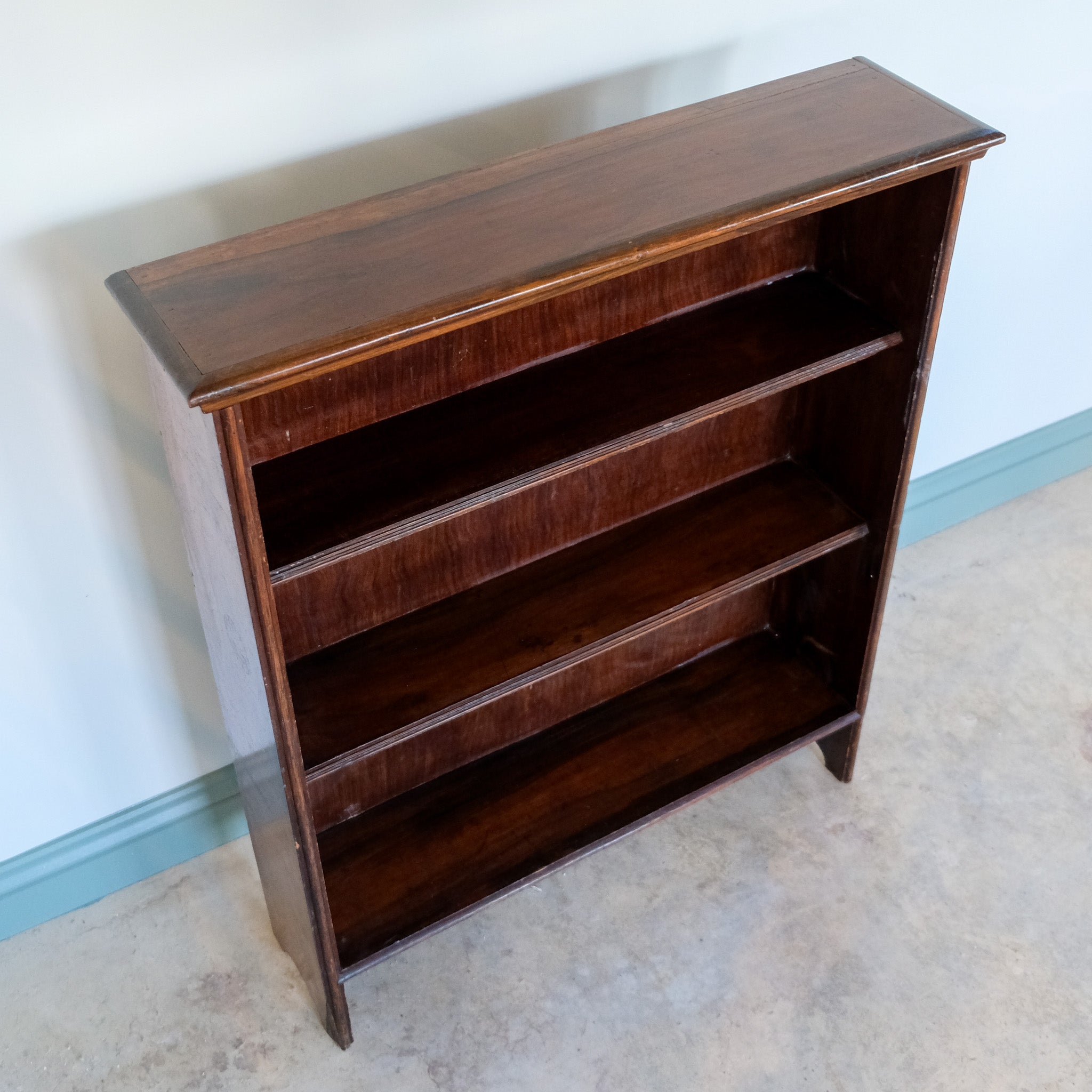 Edwardian faux rosewood open bookcase