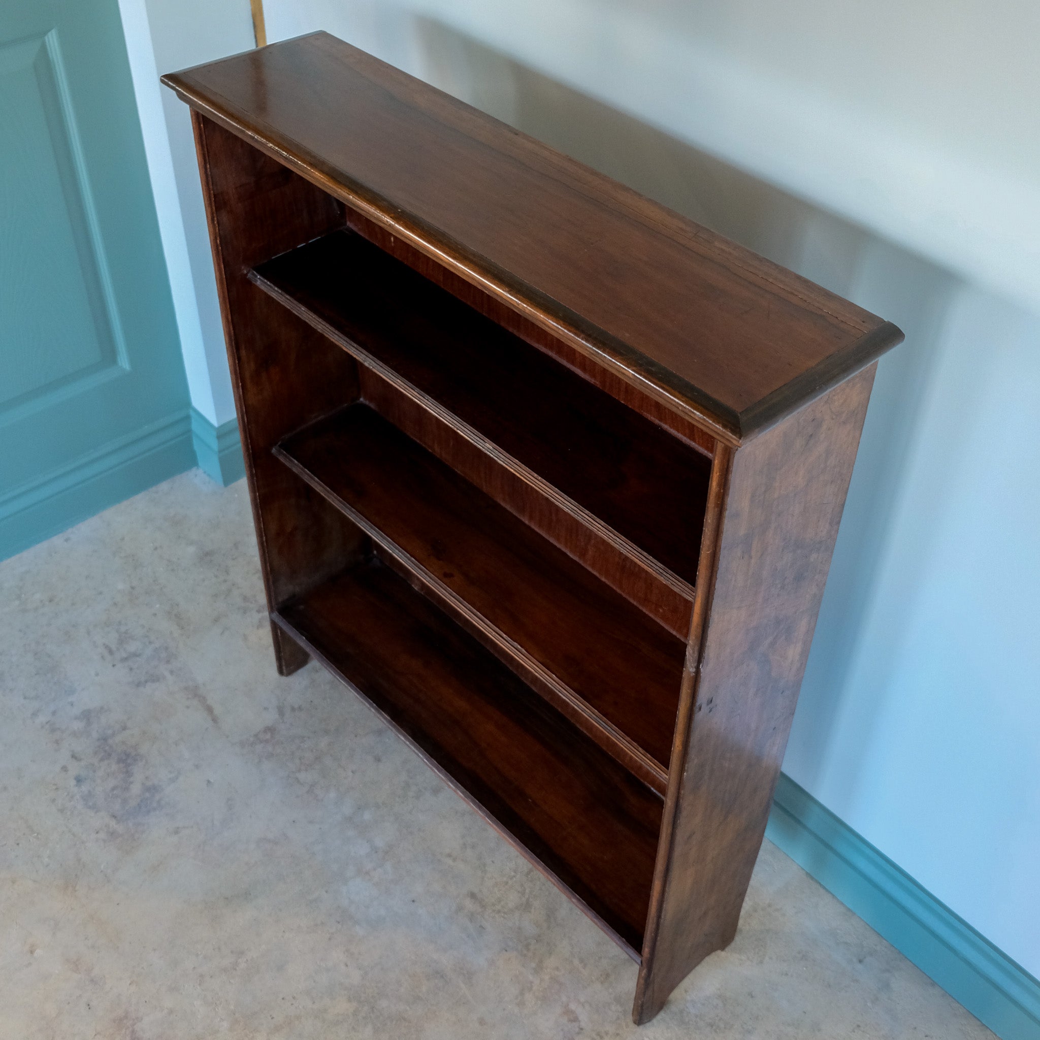 Edwardian faux rosewood open bookcase