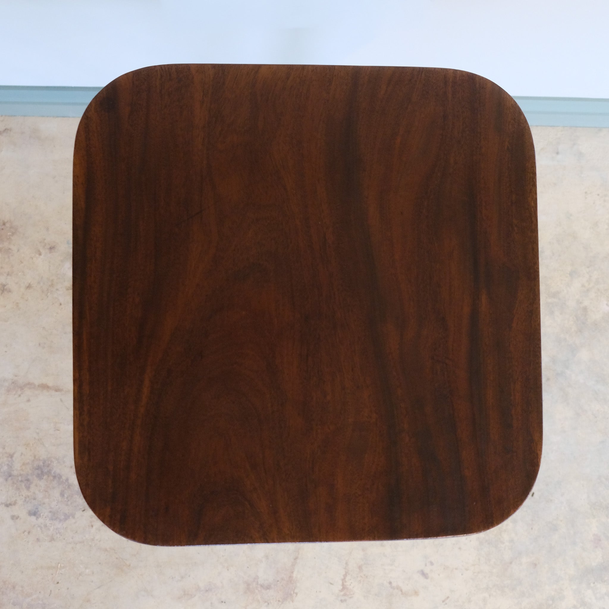 Square topped Regency mahogany tripod side table