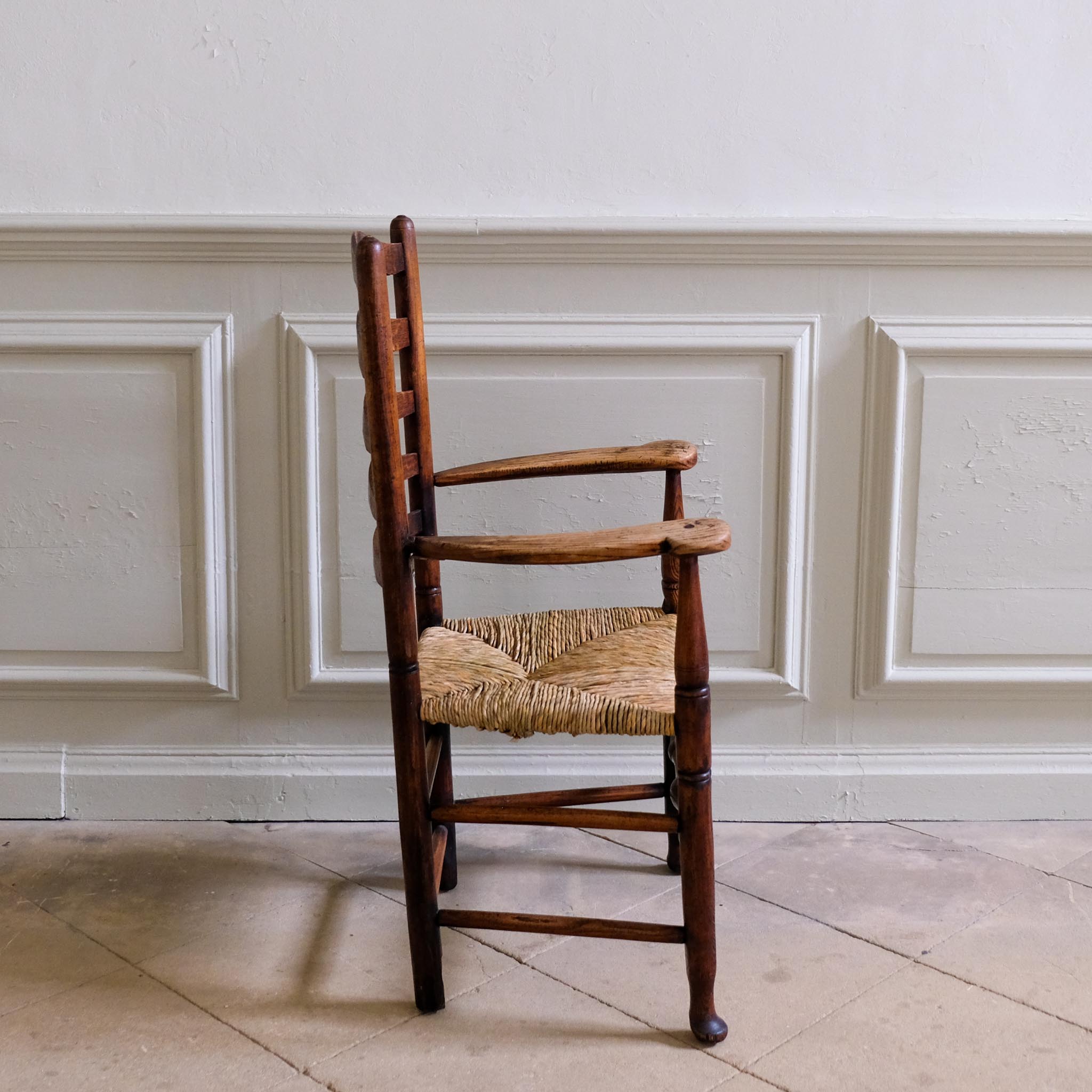 18th century ladder back carver chair