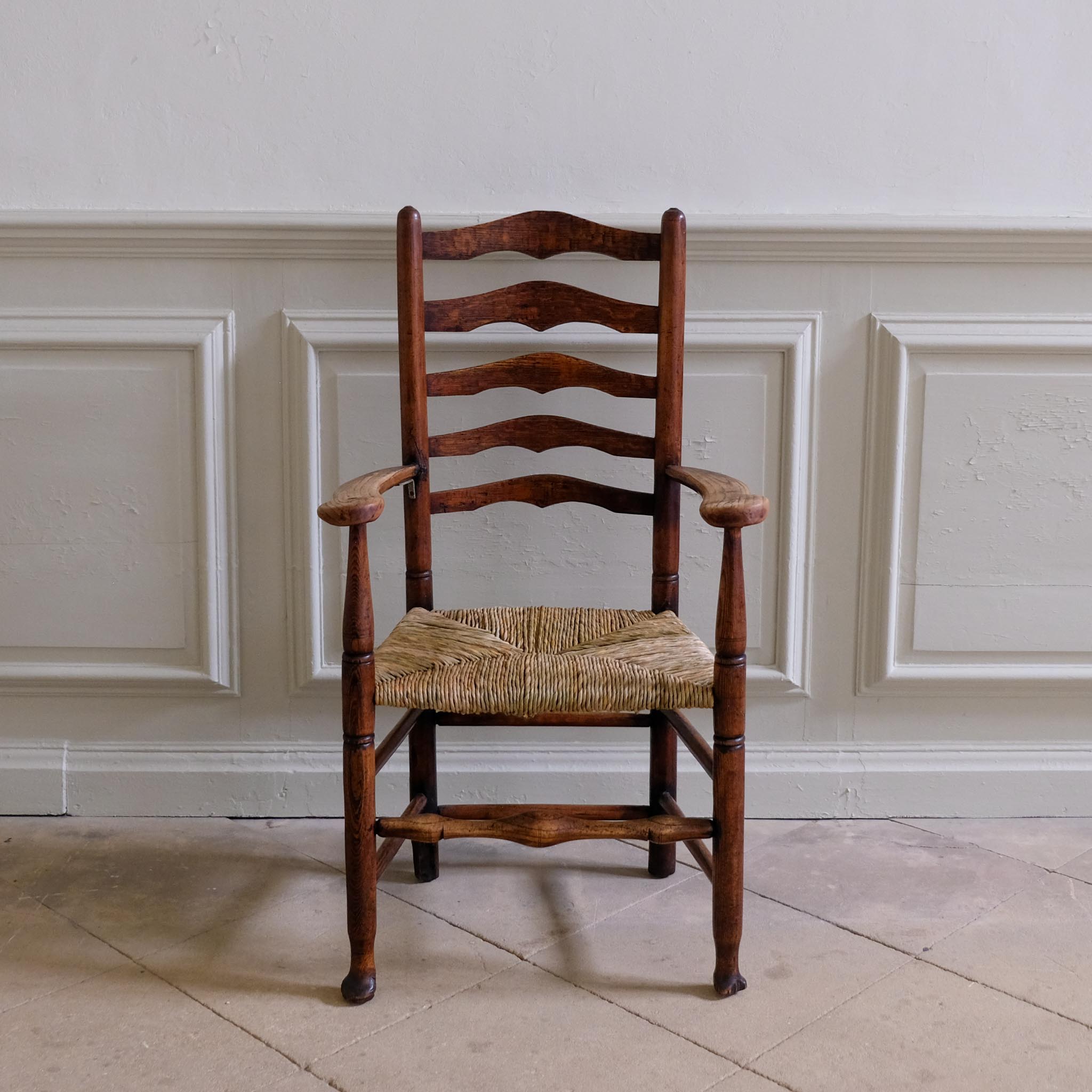 18th century ladder back carver chair