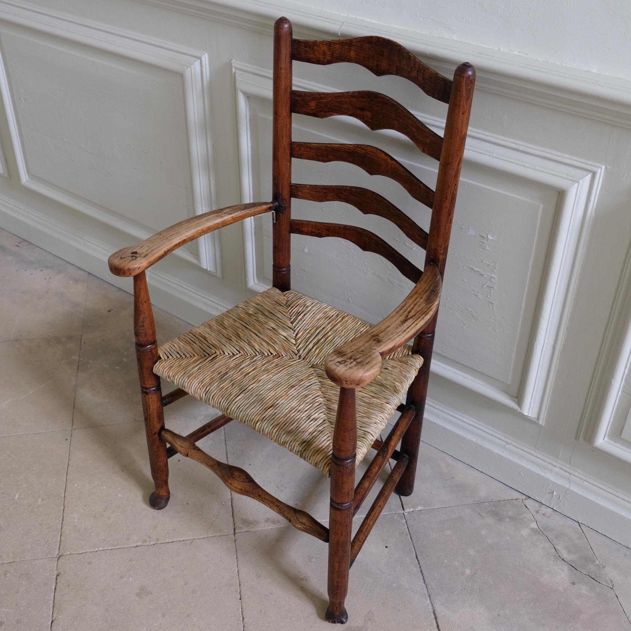 18th century ladder back carver chair