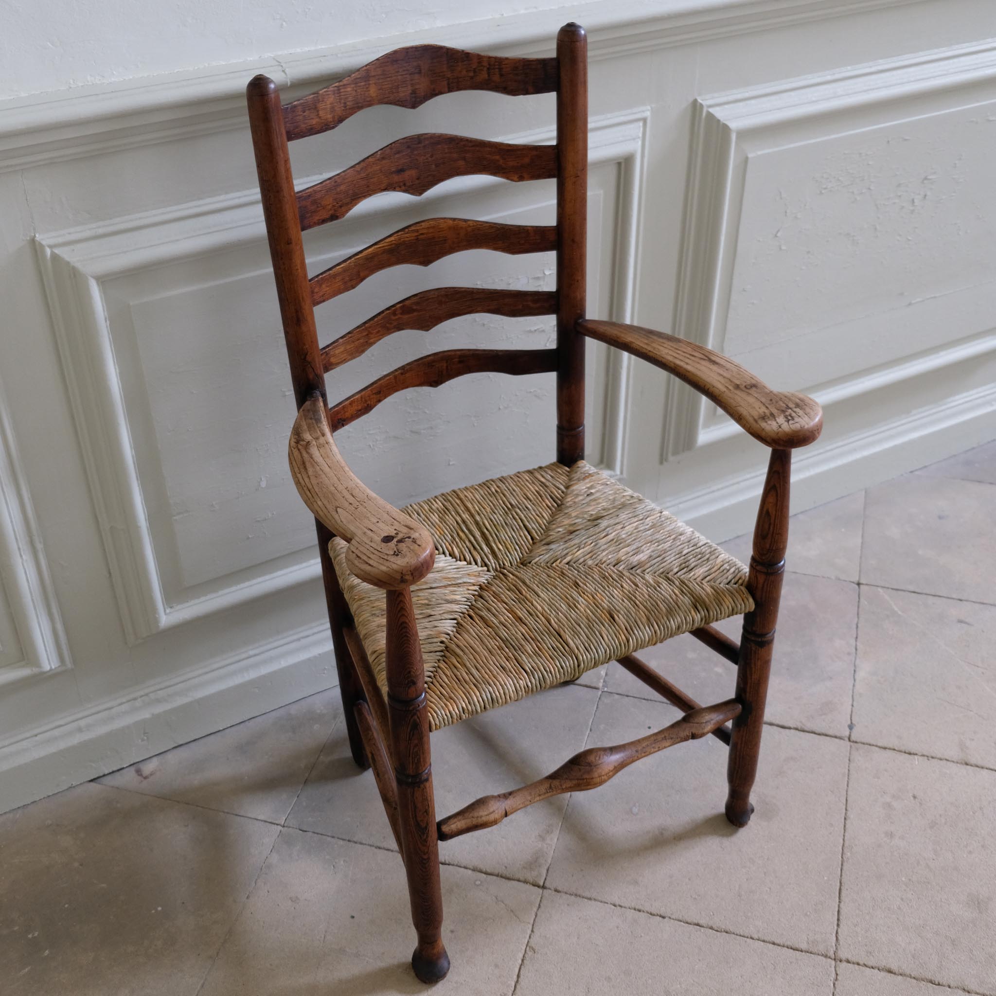 18th century ladder back carver chair