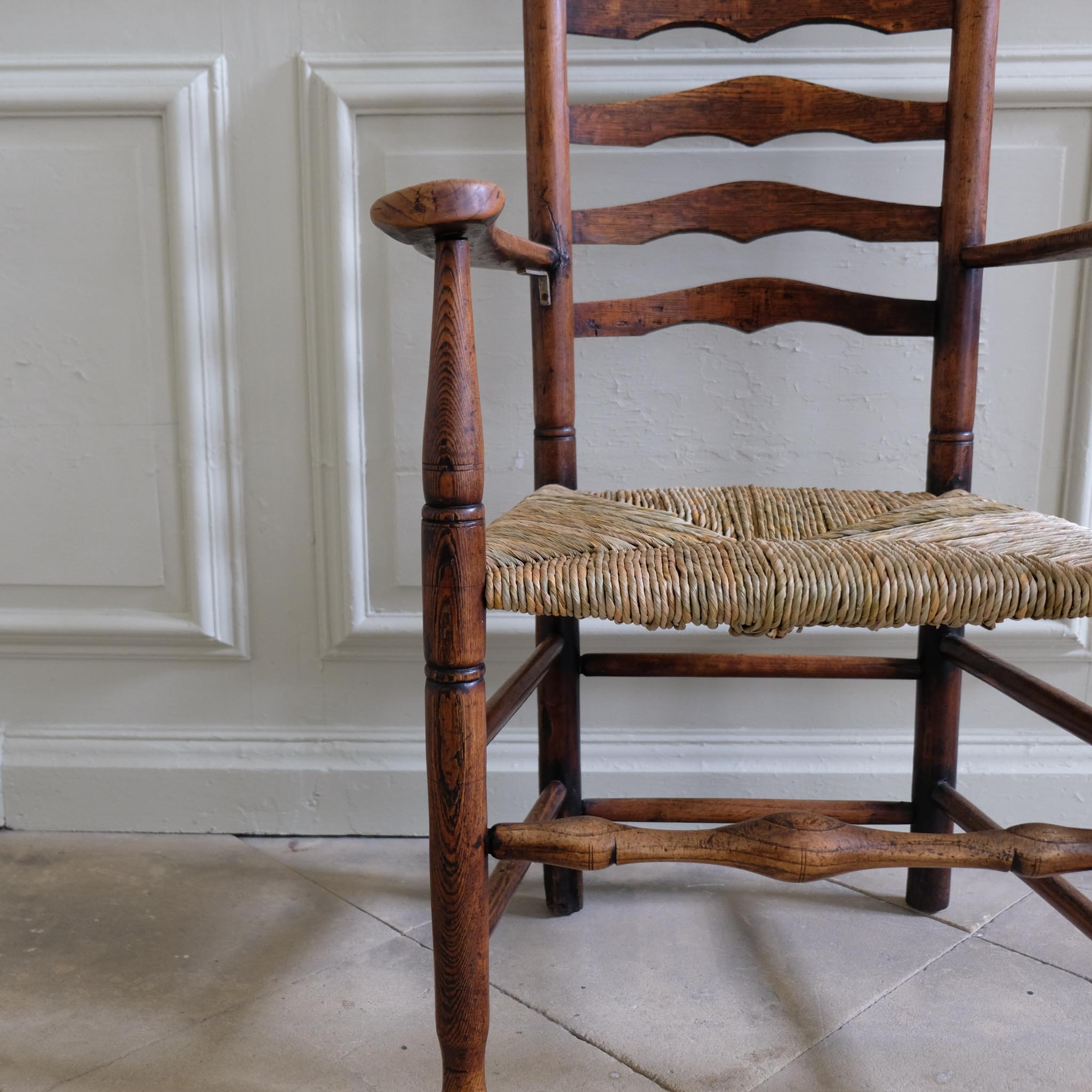 18th century ladder back carver chair