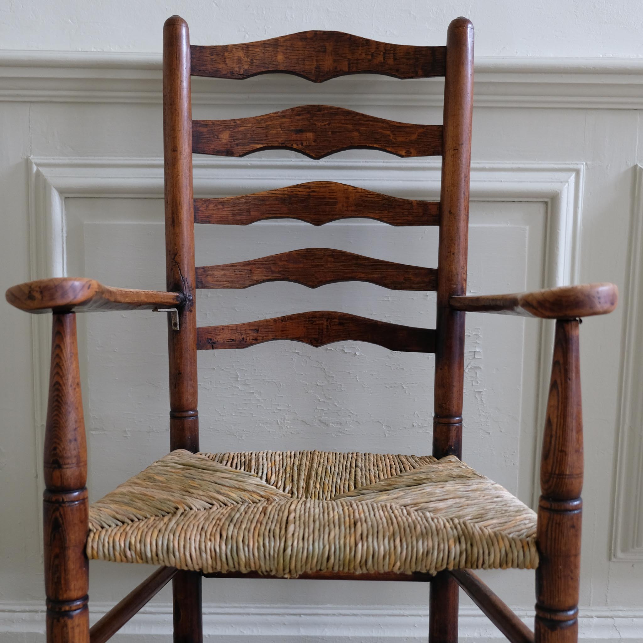 18th century ladder back carver chair