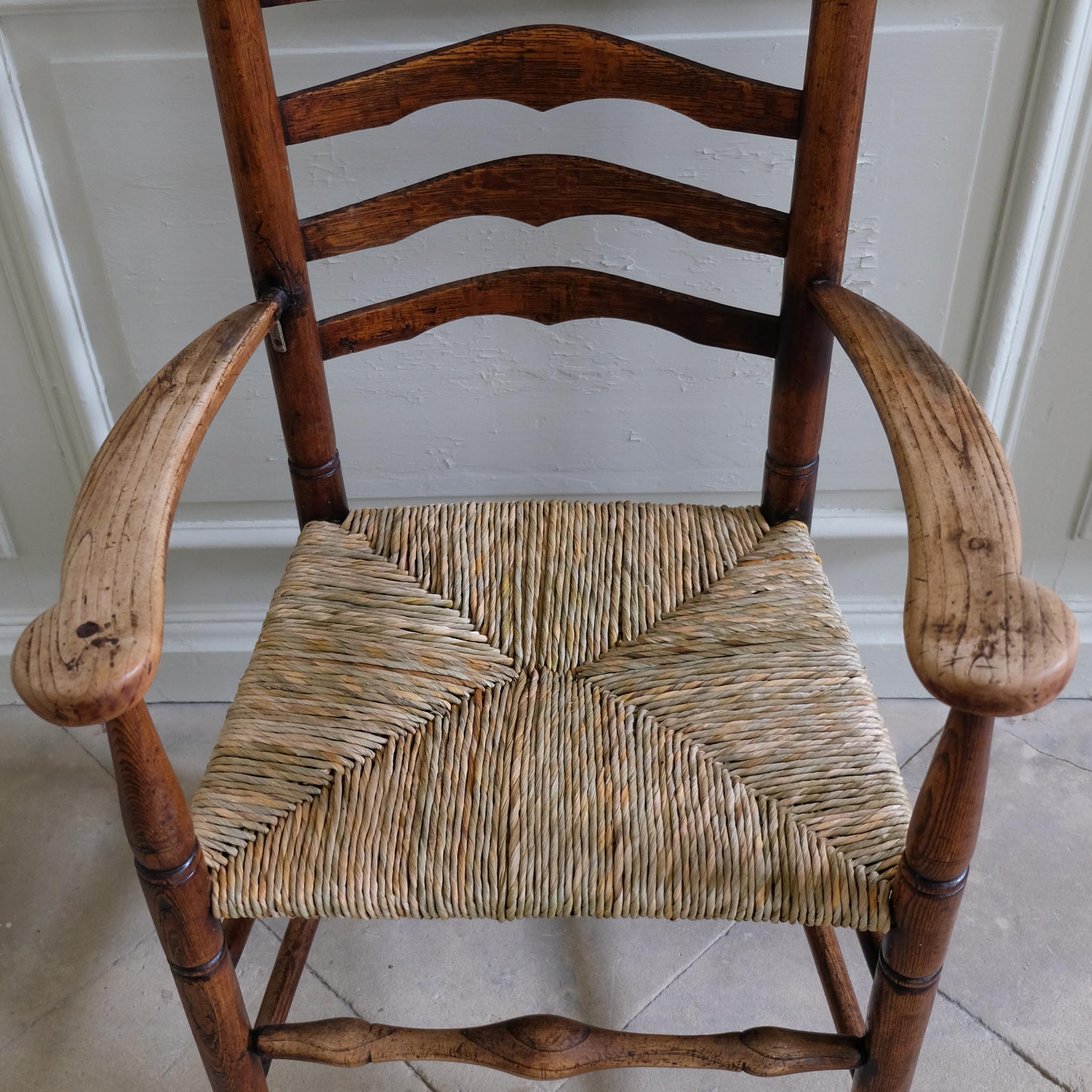 18th century ladder back carver chair