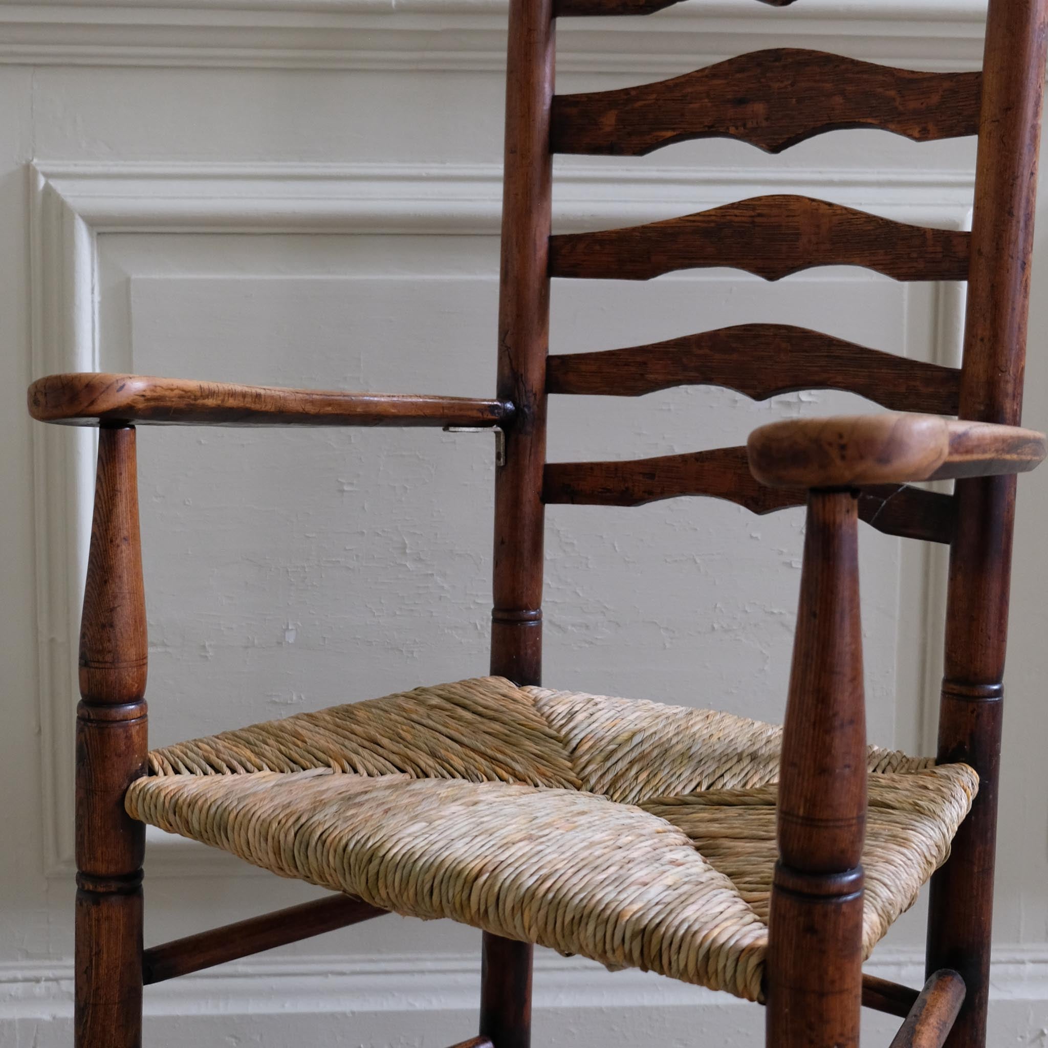 18th century ladder back carver chair