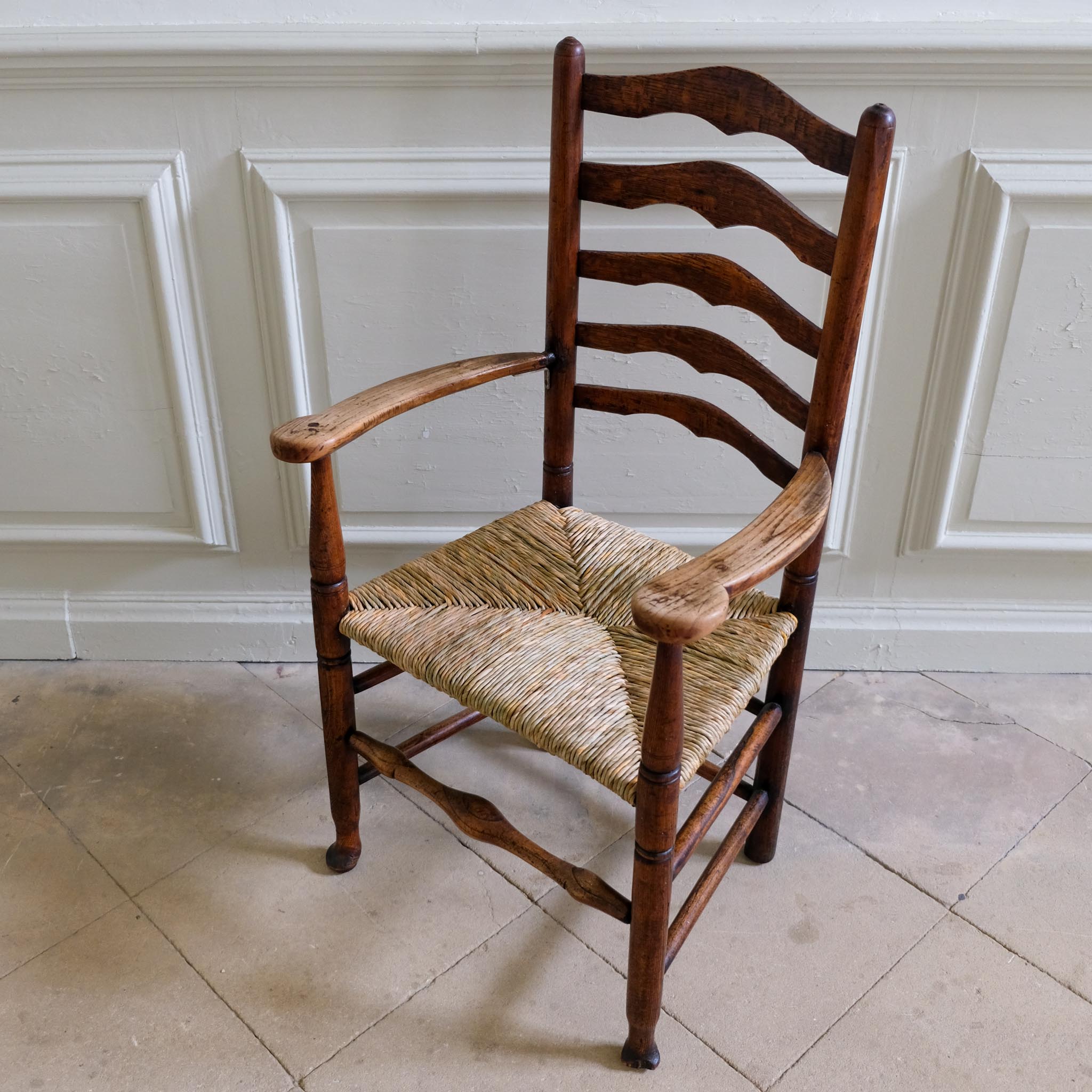 18th century ladder back carver chair
