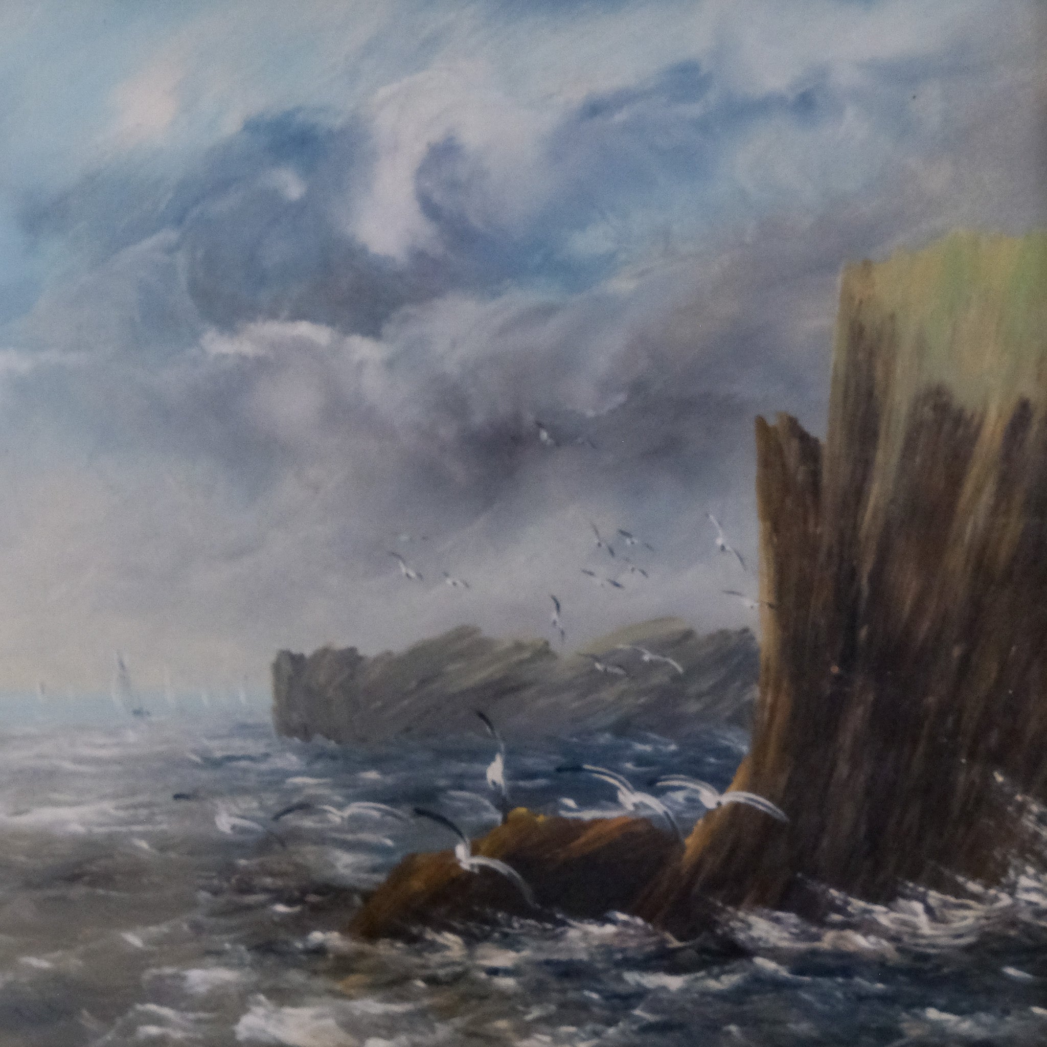 SCHOONER ON A CHOPPY SEA ENGLISH SCHOOL