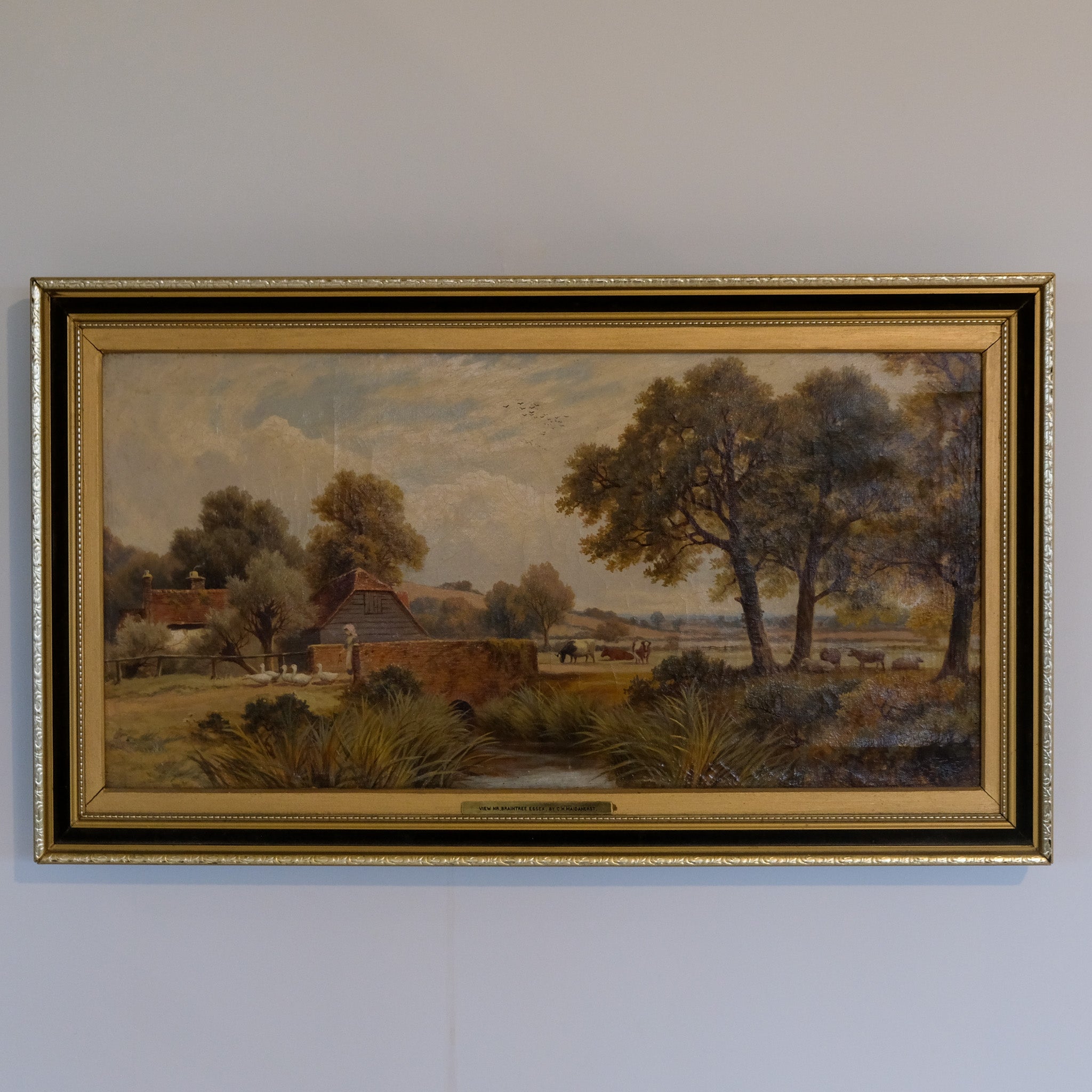 LANDSCAPE WITH A GOOSE GIRL ATTRIBUTED TO C H MAIDANERST