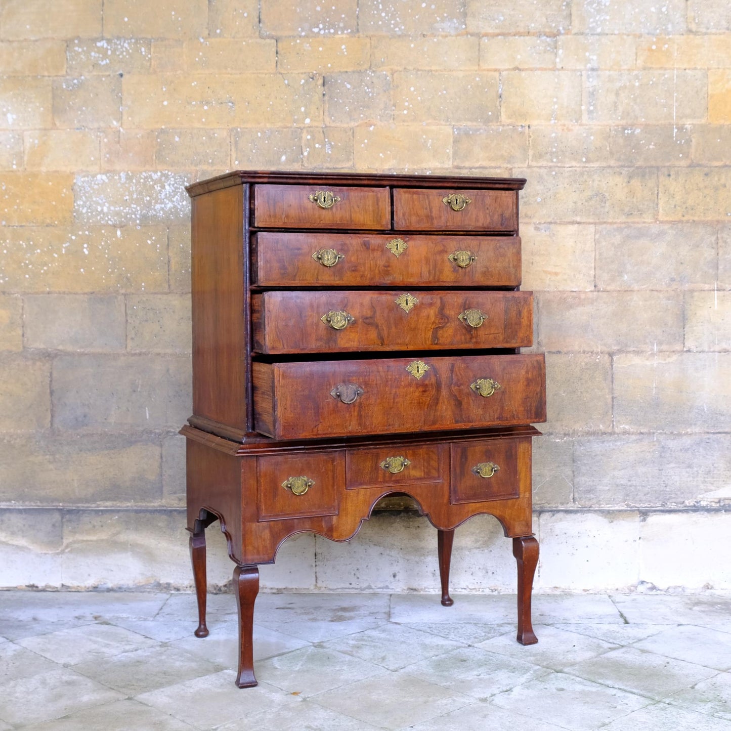 Vintage 17th Century Chest of Drawers on Stand (with drawers open) - Summerfield & Scott