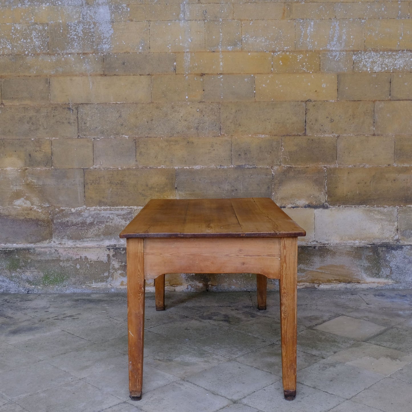 Side and top of Antique Victorian English Farmhouse Pine Prep Table by Summerfield & Scott