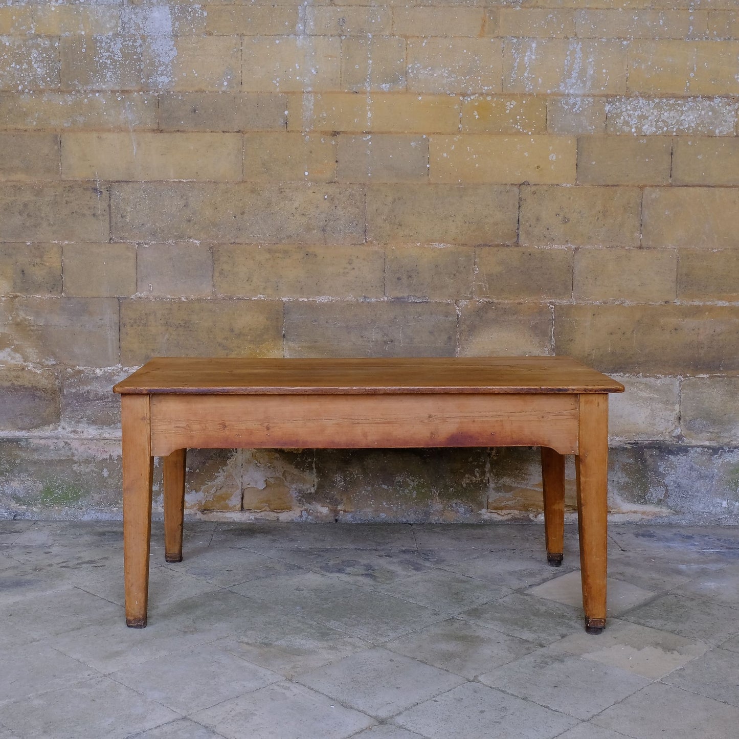 Rear view of Antique Victorian English Farmhouse Pine Prep Table by Summerfield & Scott