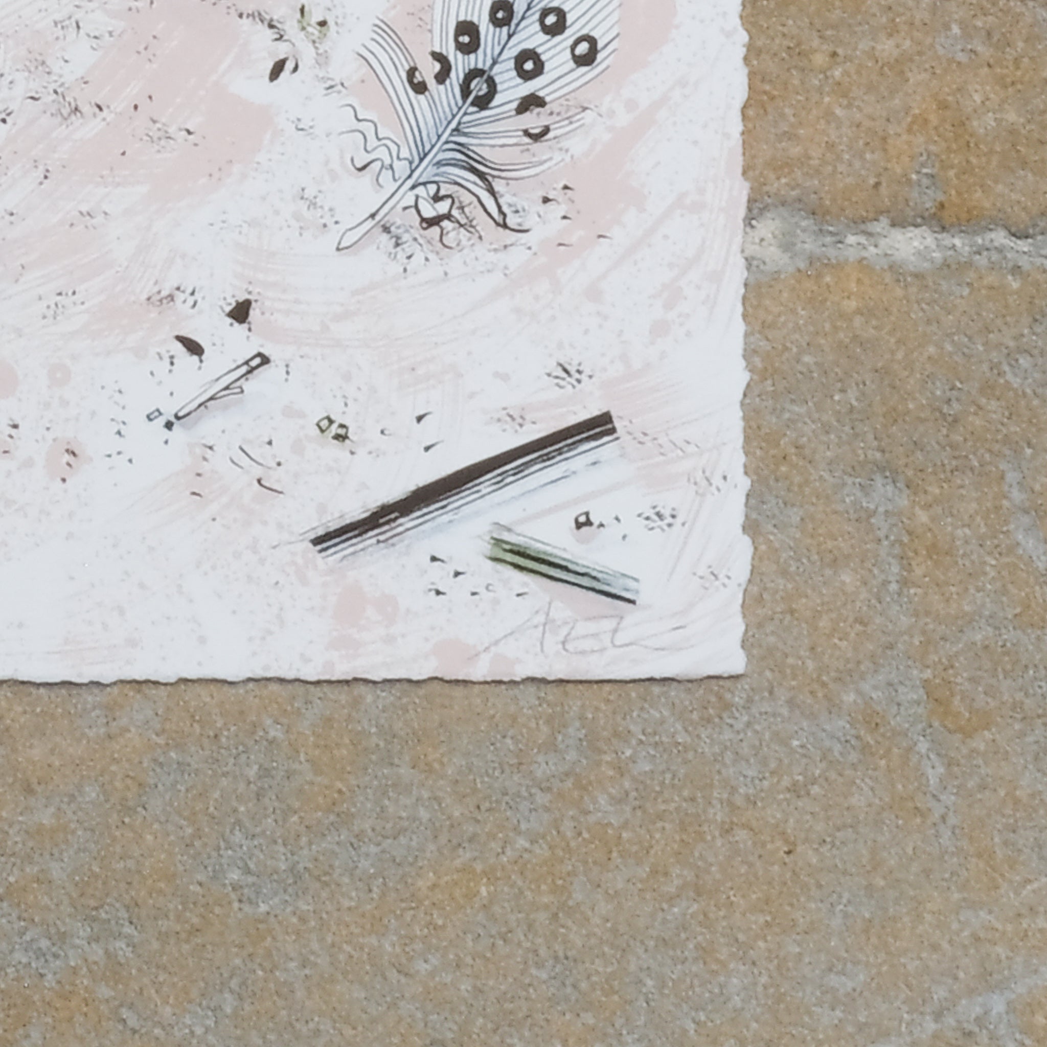 Signature on ANGIE LEWIN - OSCAR'S NEST Vintage Print - Signed in Pencil - by Summerfield & Scott