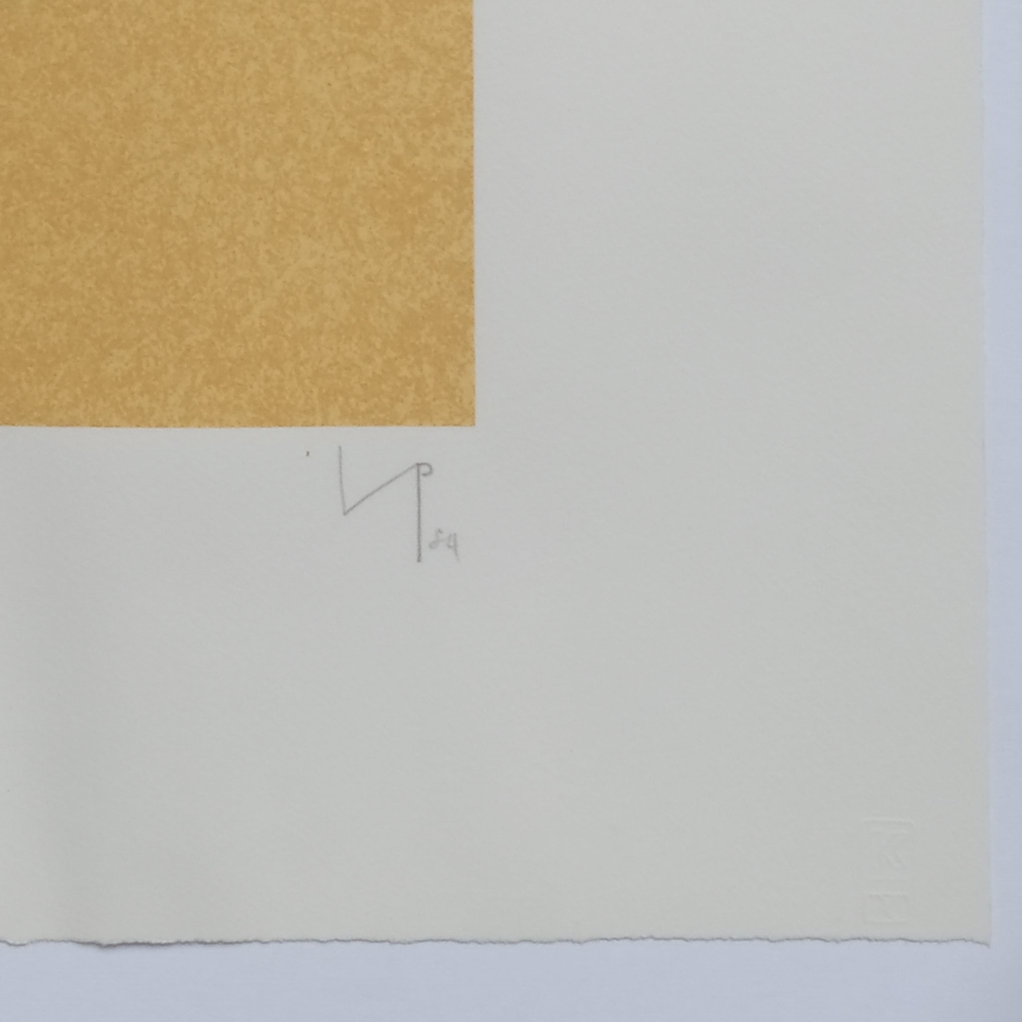 Initials and Date on Victor Pasmore Framed Vintage Print - TWO IMAGES (BLUE), Initialled and Dated. By Summerfield & Scott