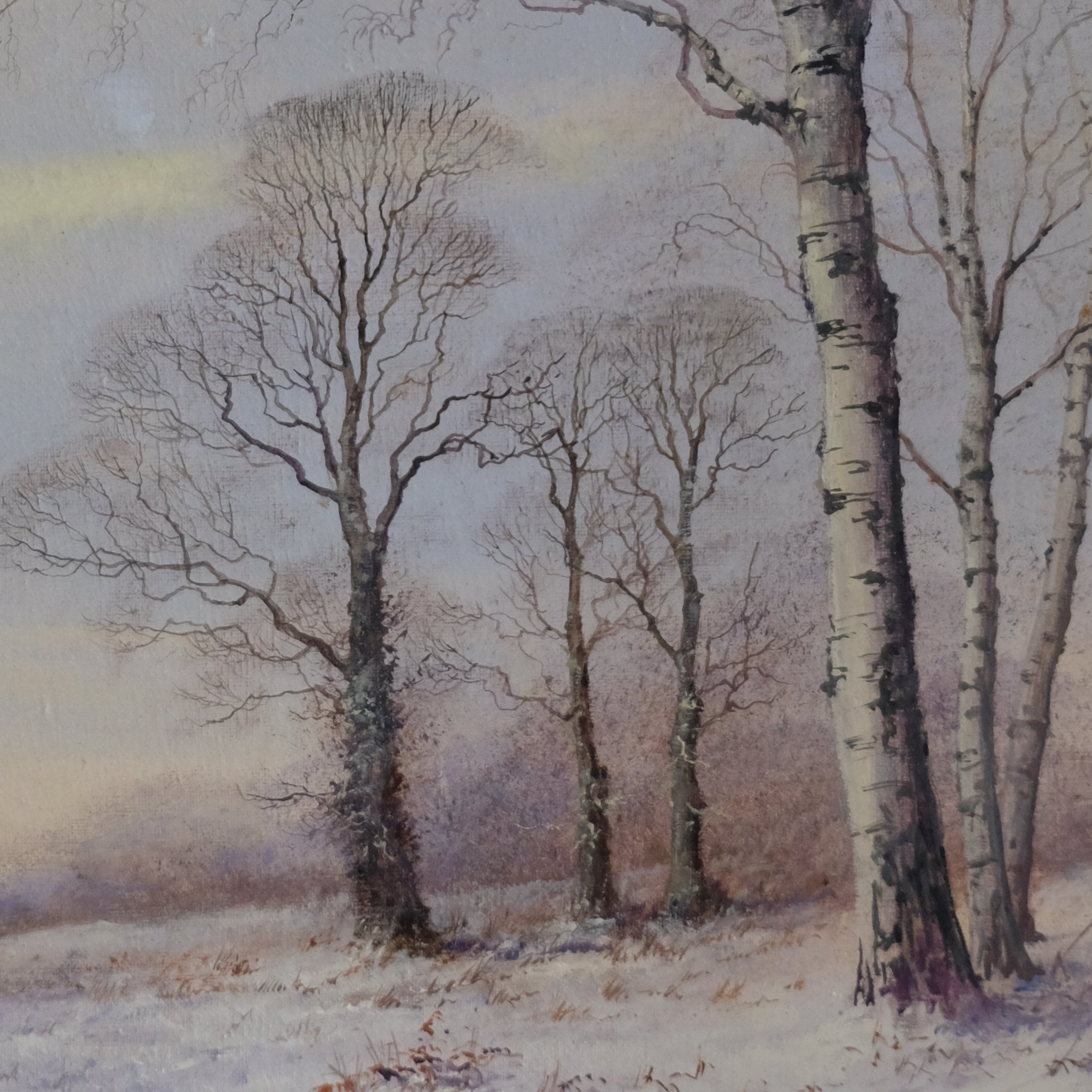 WINTER LANDSCAPE WITH A PHEASANT IN FLIGHT