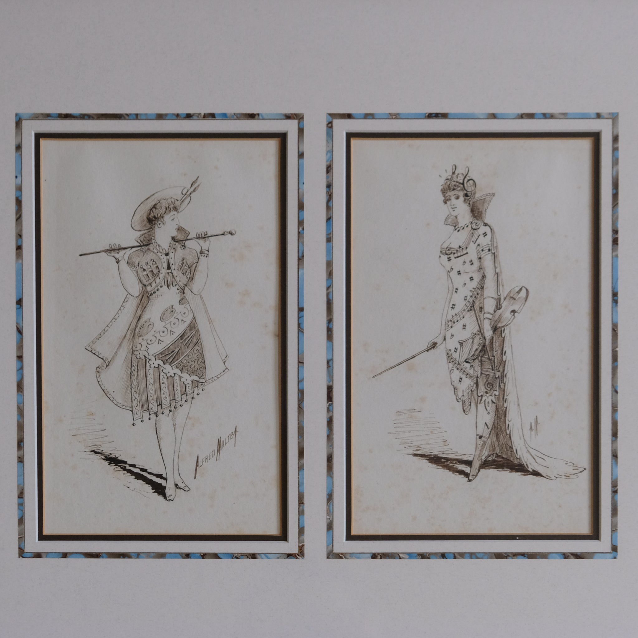 TWO COSTUME DESIGNS BY ALFRED MALTBY