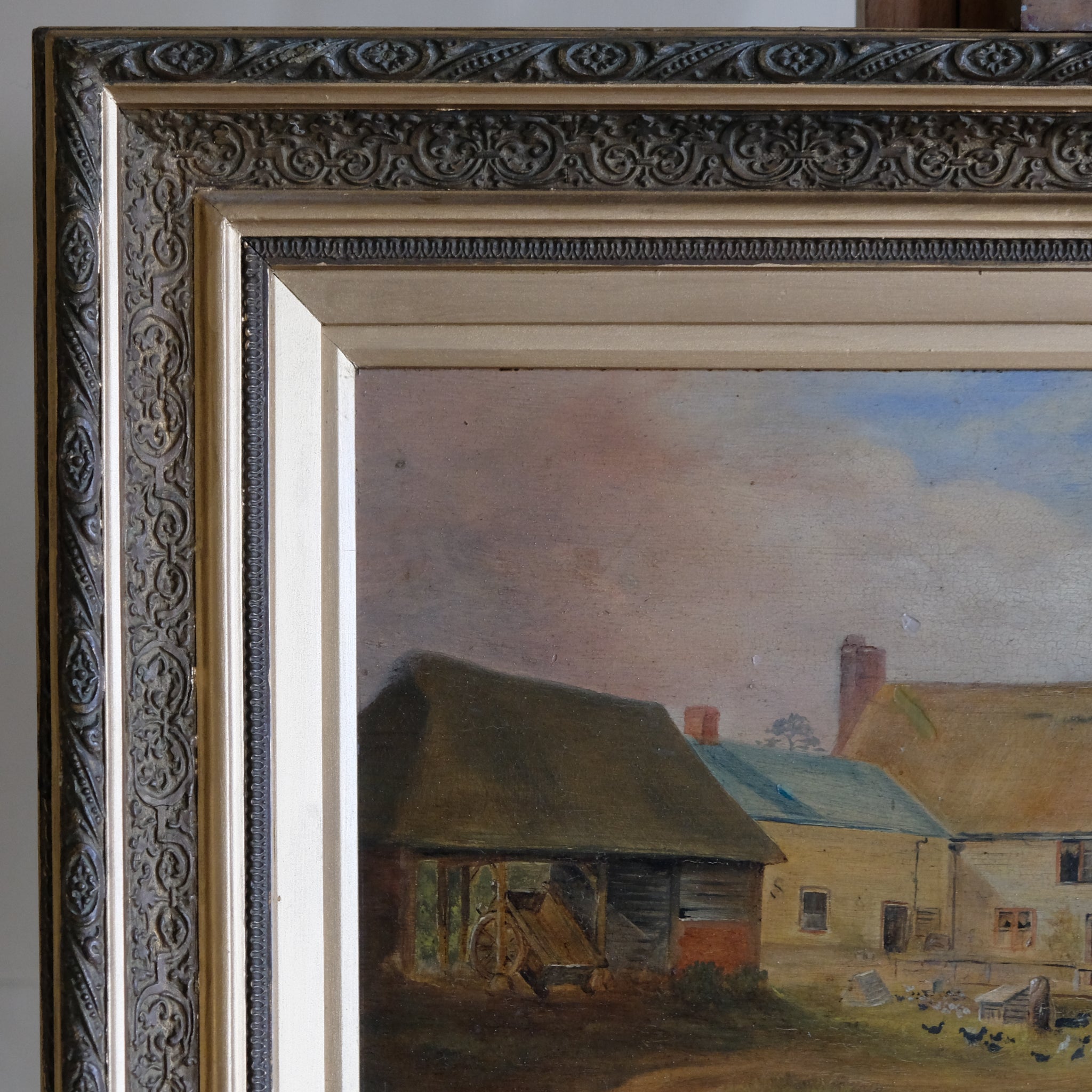 EARLY 20TH CENTURY FARMYARD SCENE WITH GEESE BY A J BAKER