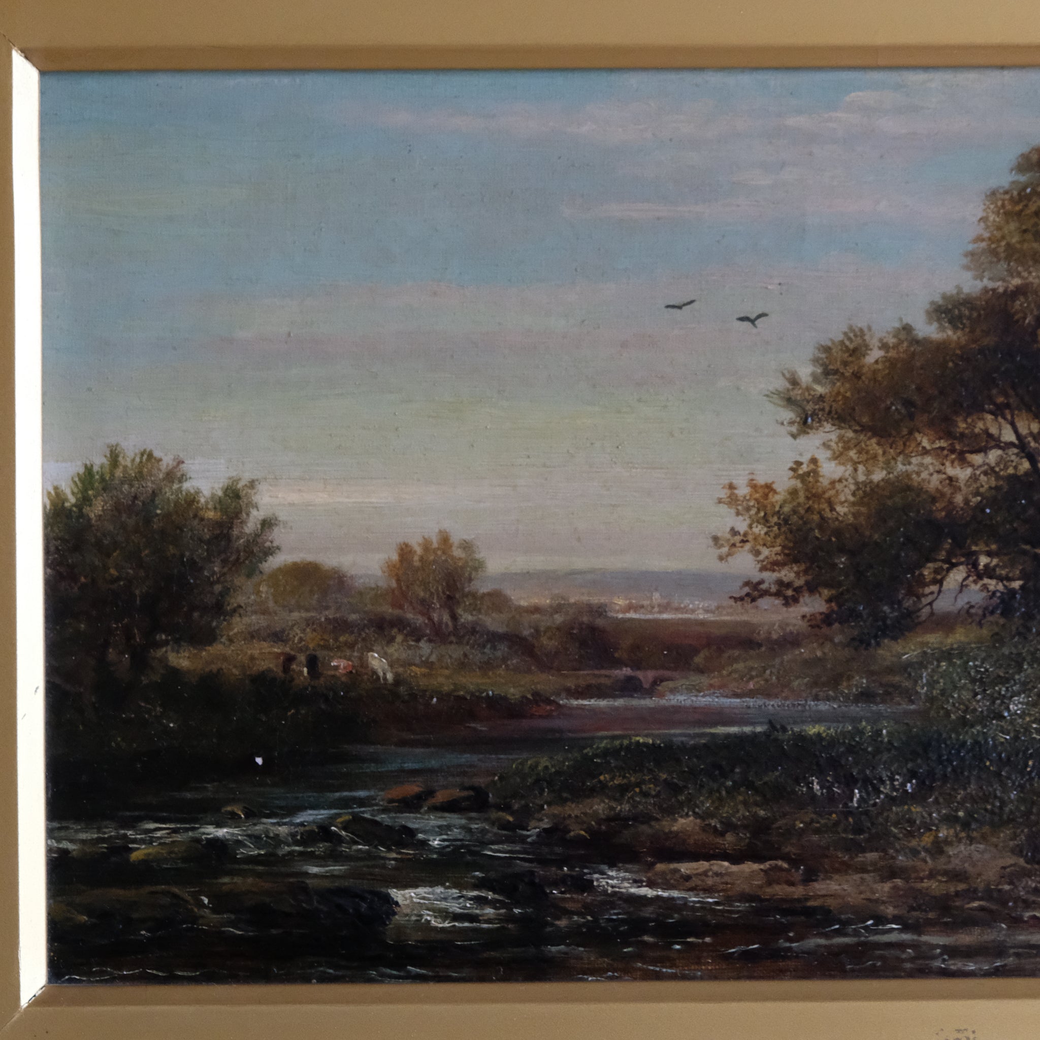 LANDSCAPE WITH A FIGURE BY A THATCHED COTTAGE BY JOHN WESTALL