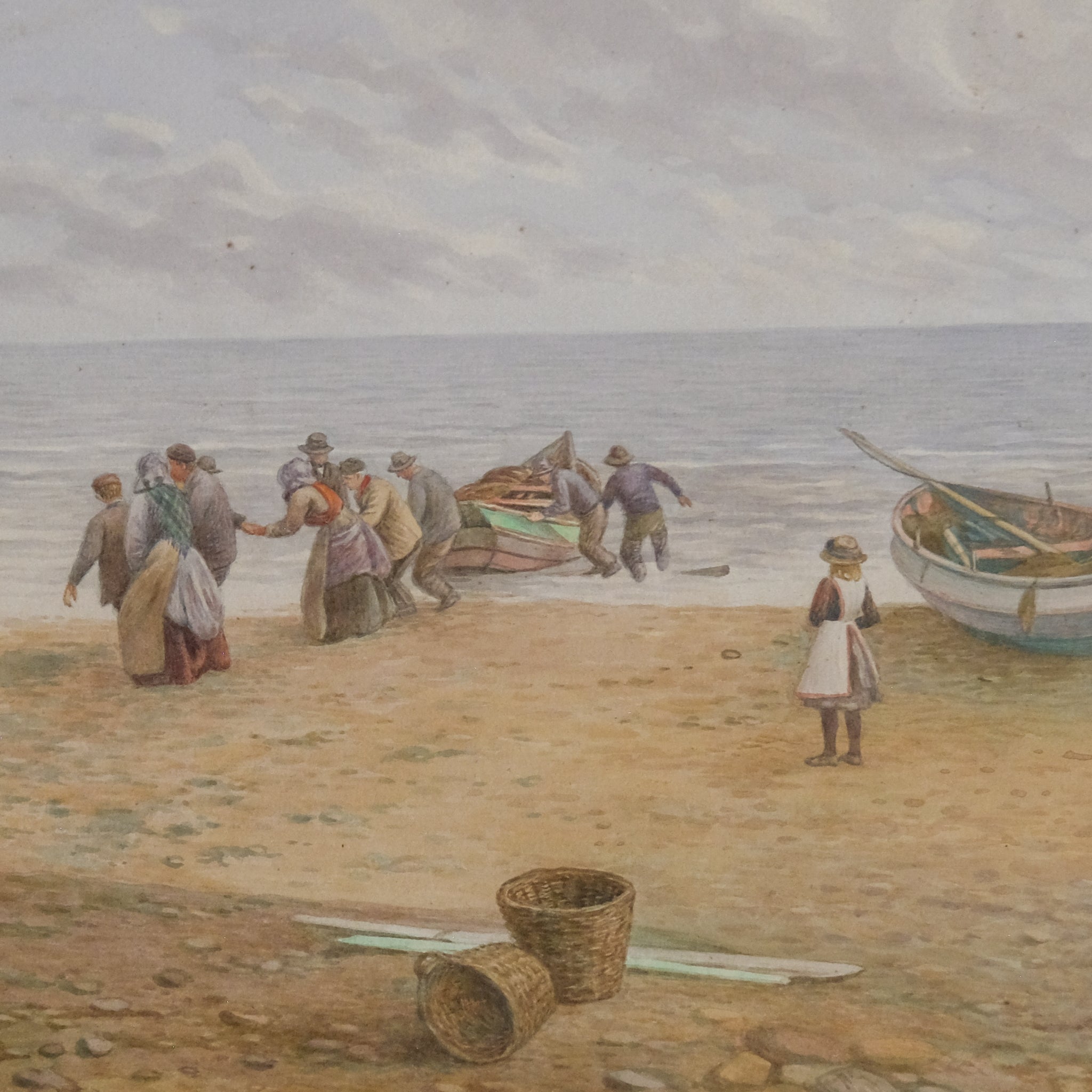 Hauling the Boat by Kate E. Booth (1850–1898)