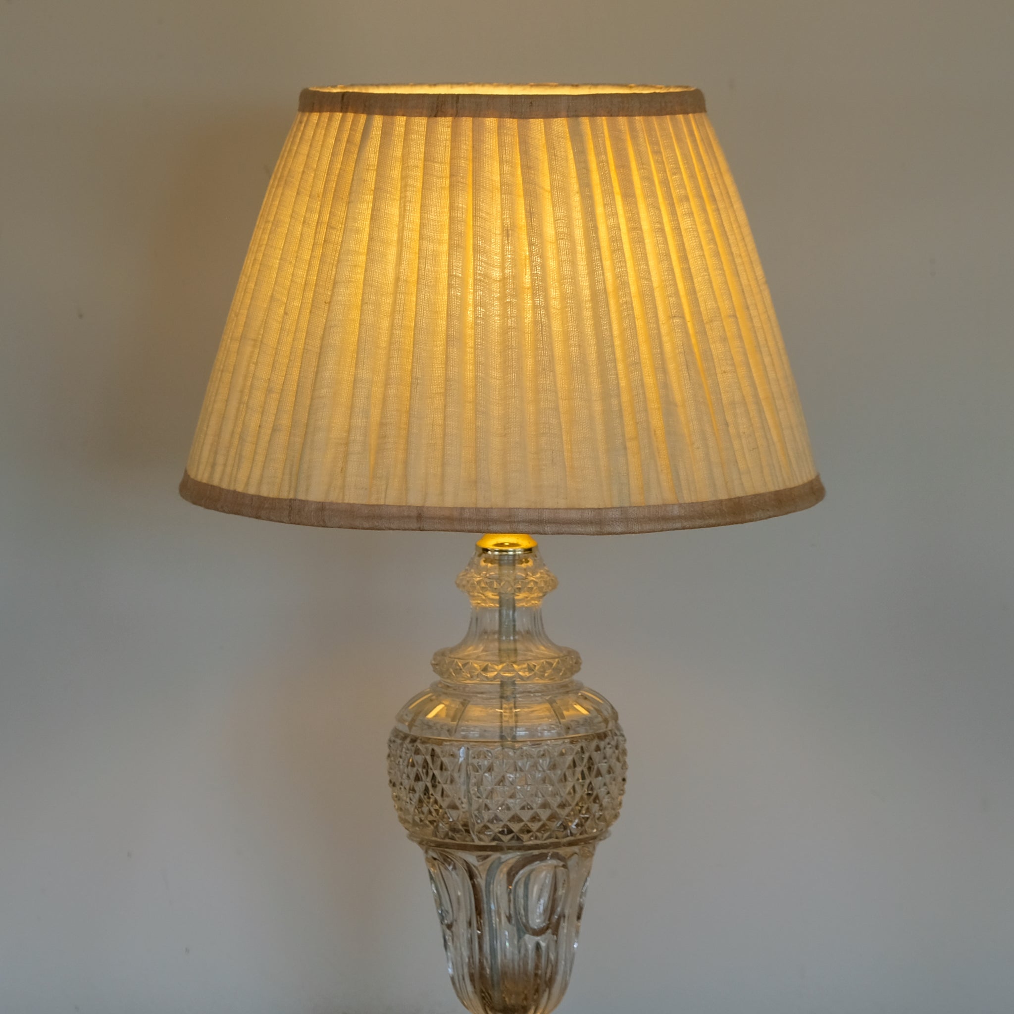 Italian Cut Glass Urn Table Lamp