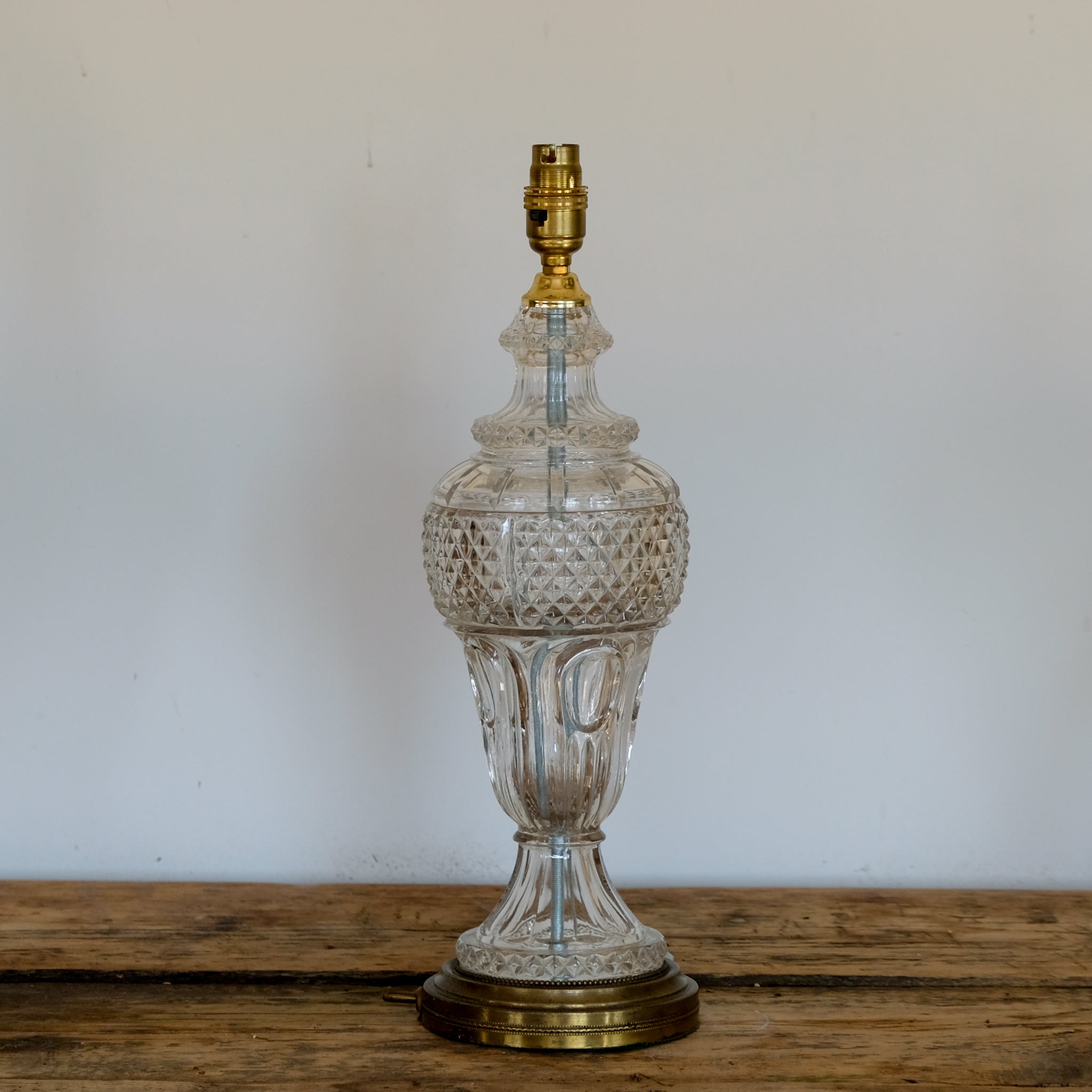 Italian Cut Glass Urn Table Lamp