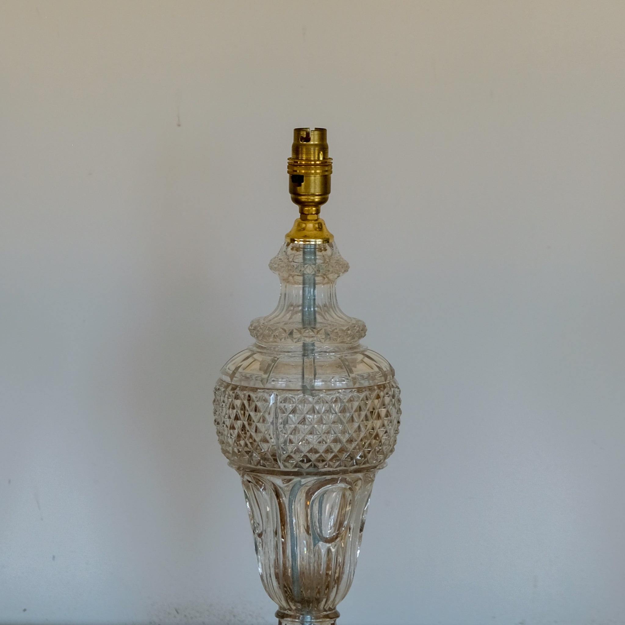 Italian Cut Glass Urn Table Lamp