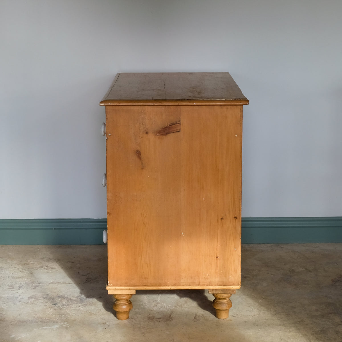 Victorian Pine Chest of Drawers with Ceramic Handles