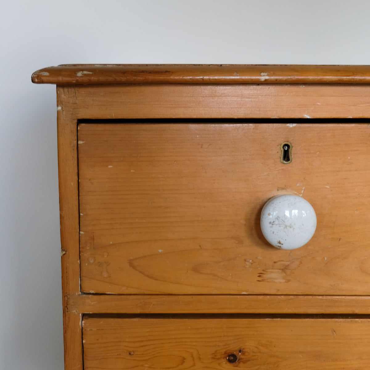 Victorian Pine Chest of Drawers with Ceramic Handles