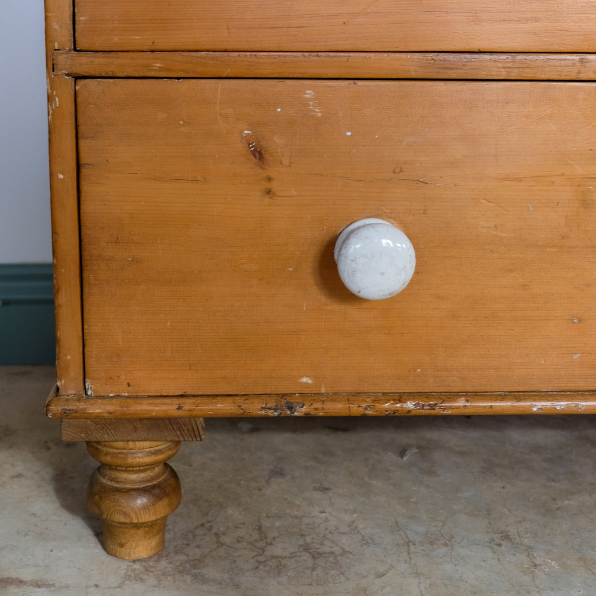 Victorian Pine Chest of Drawers with Ceramic Handles
