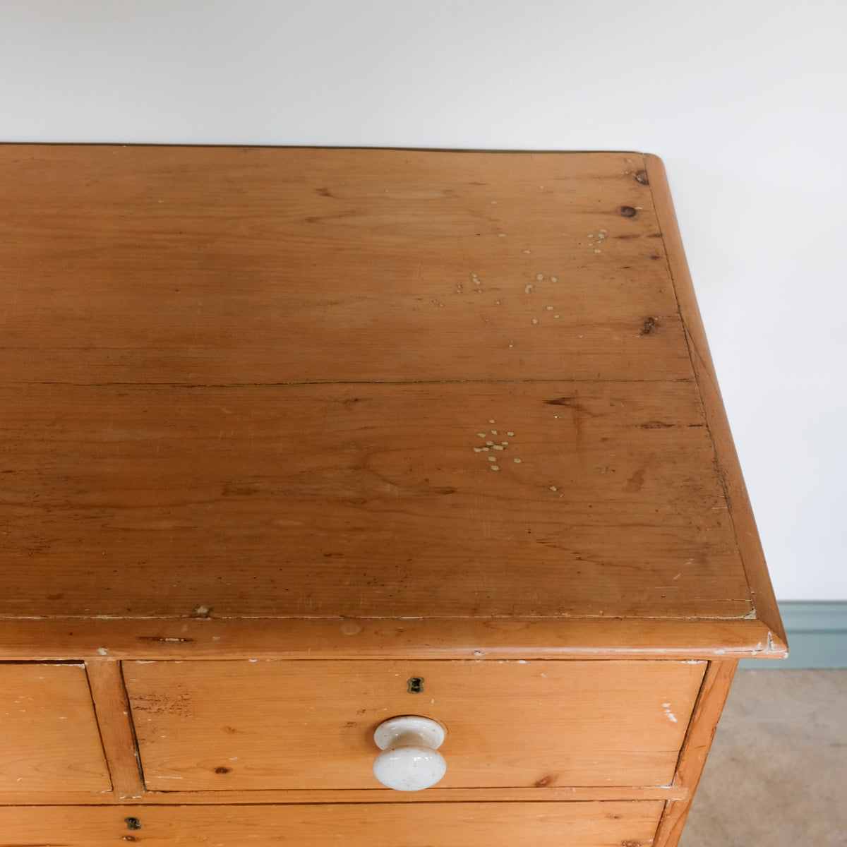 Victorian Pine Chest of Drawers with Ceramic Handles