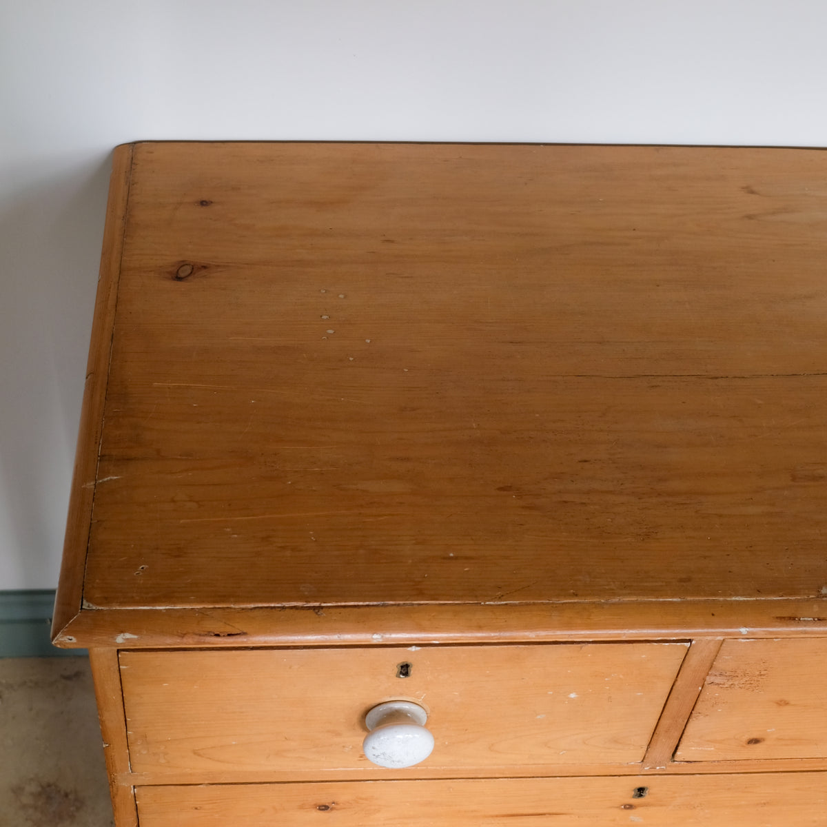 Victorian Pine Chest of Drawers with Ceramic Handles