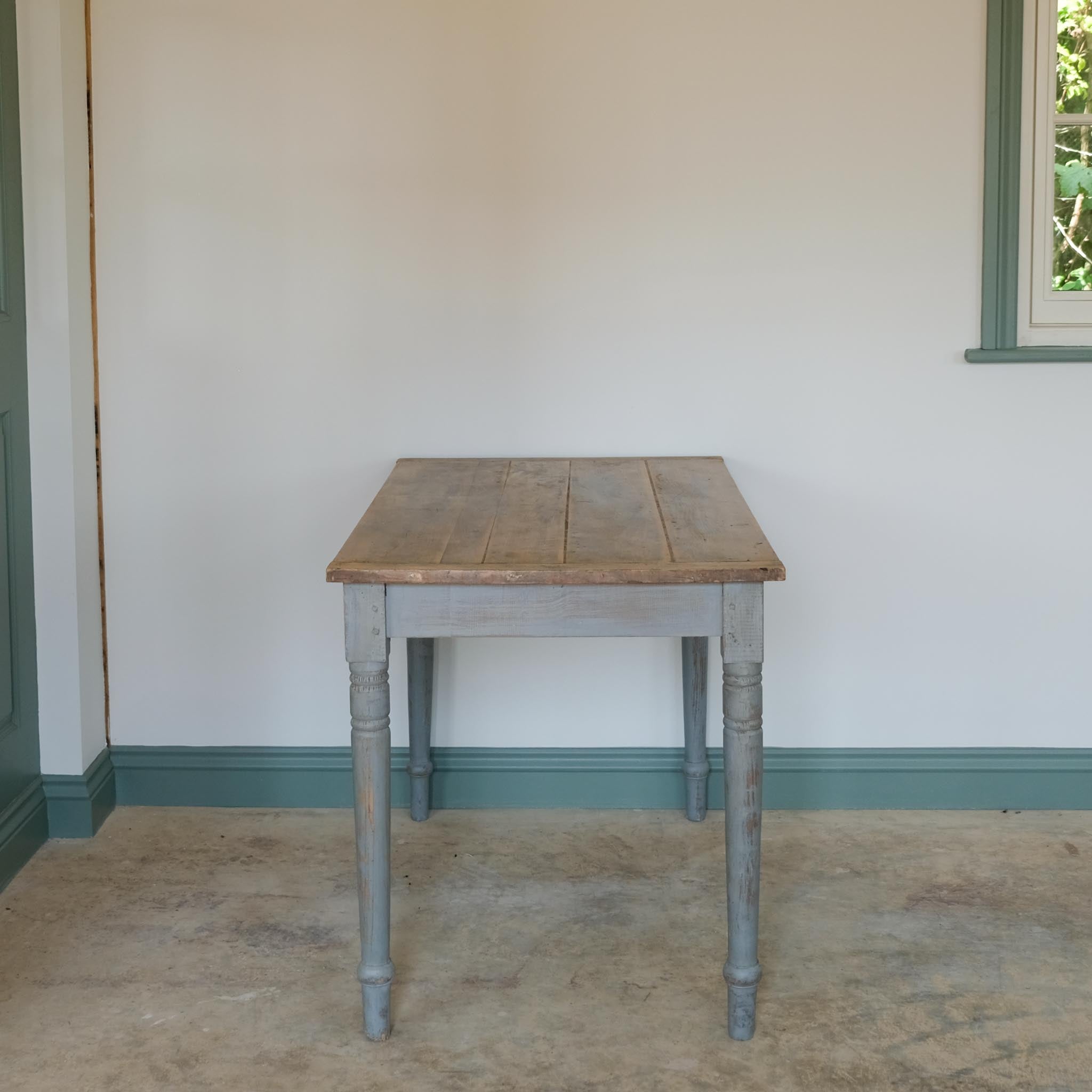 EDWARDIAN PAINTED DESK / DRESSING TABLE / KITCHEN PREP TABLE