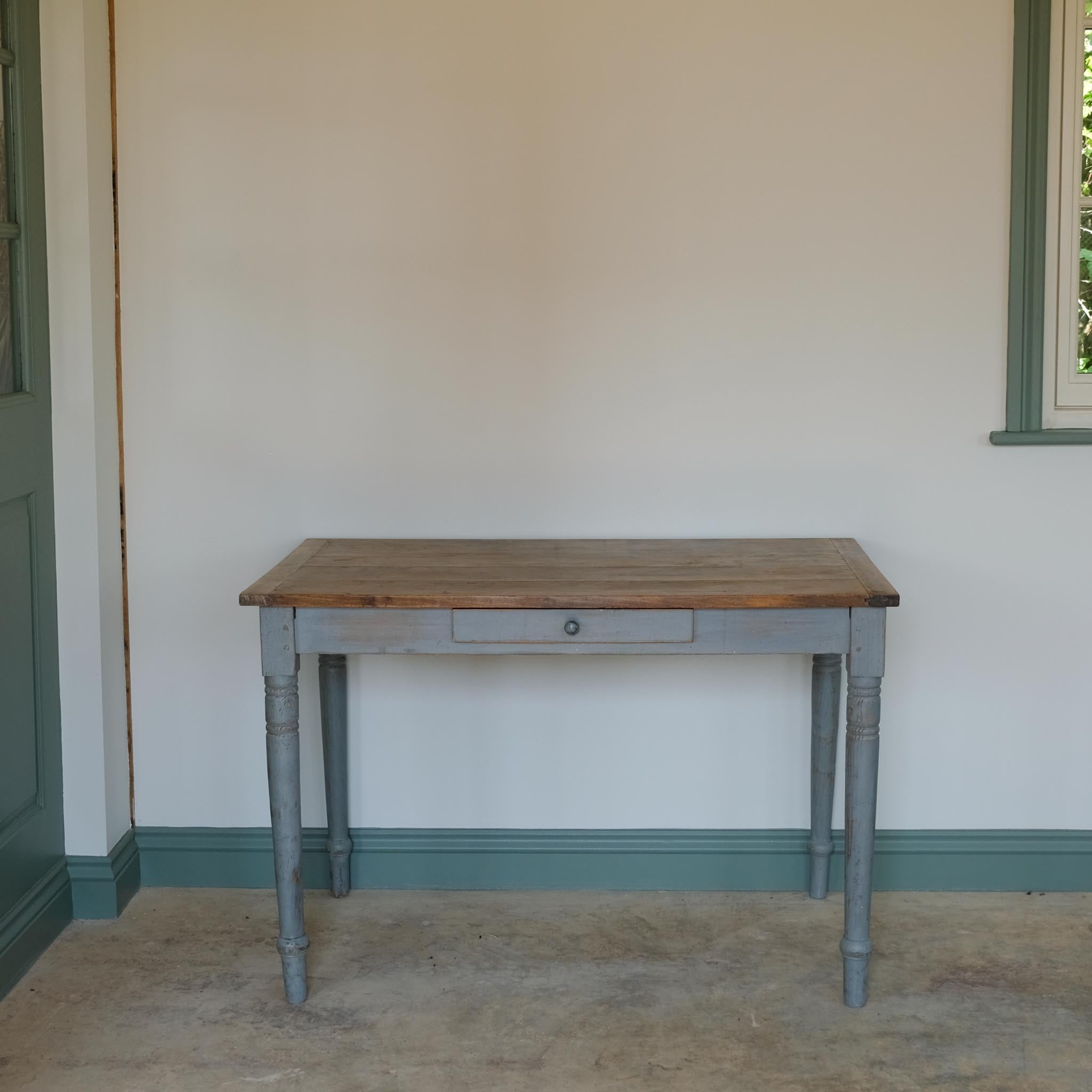 EDWARDIAN PAINTED DESK / DRESSING TABLE / KITCHEN PREP TABLE