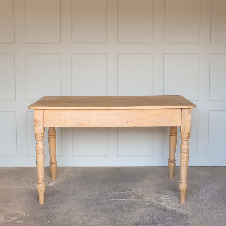 Vintage Victorian pine farm house kitchen table, on turned legs by Summerfield & Scott
