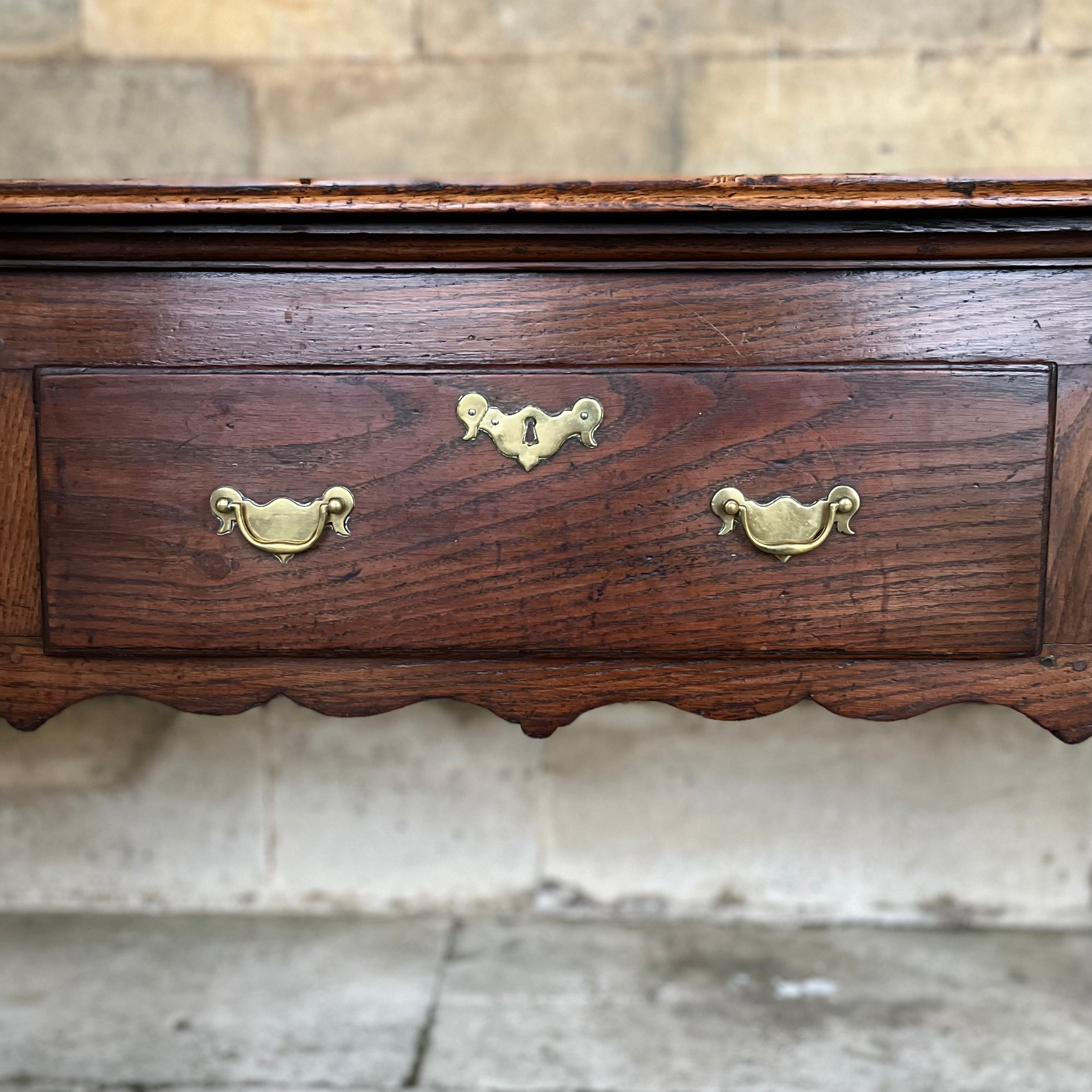 Large Mid-18th Century Oak Dresser Base