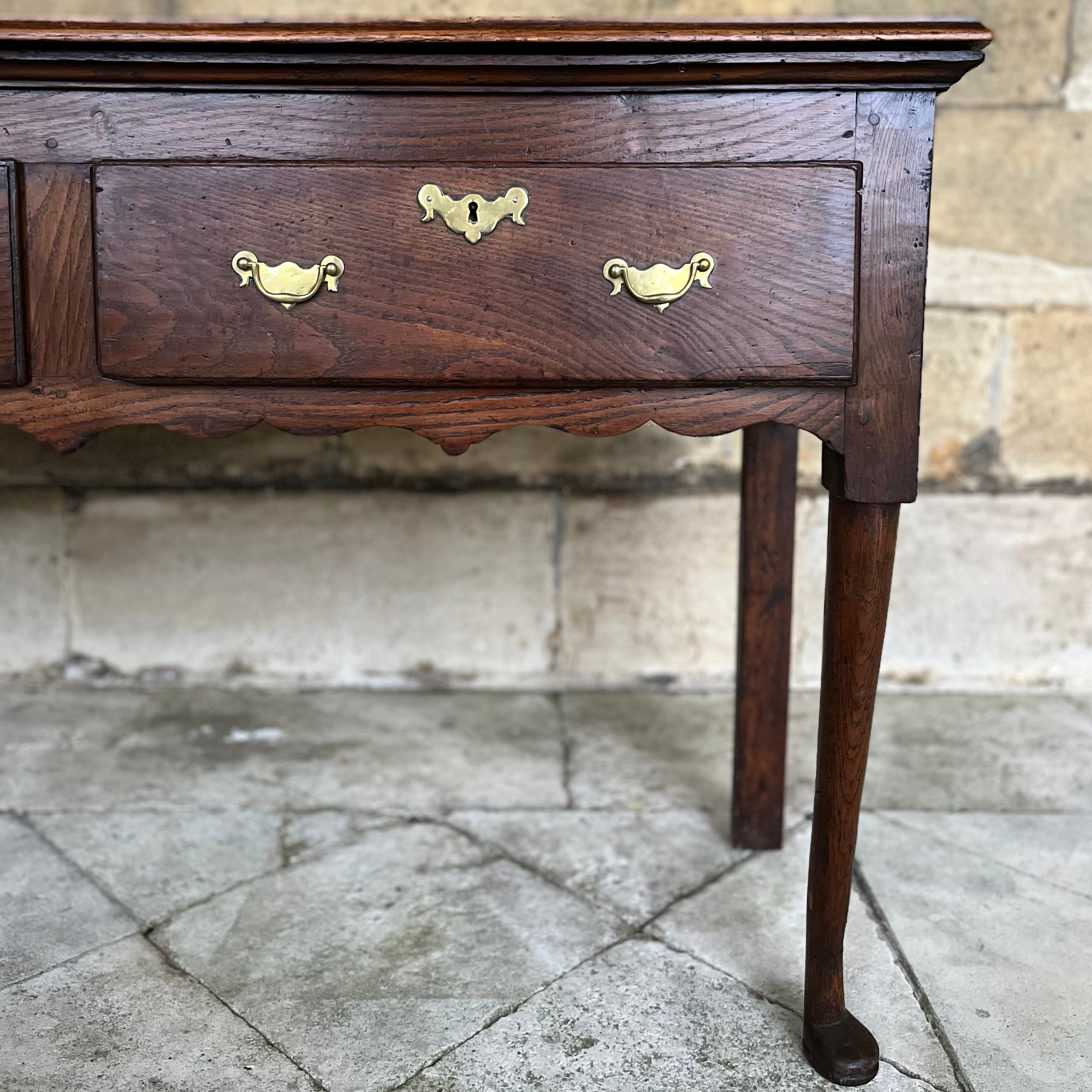 Large Mid-18th Century Oak Dresser Base