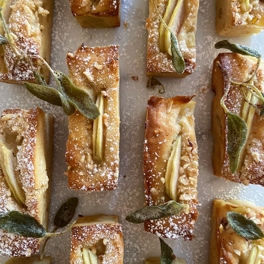 Brown Butter, Pear, Sage & Hazelnut Cakes