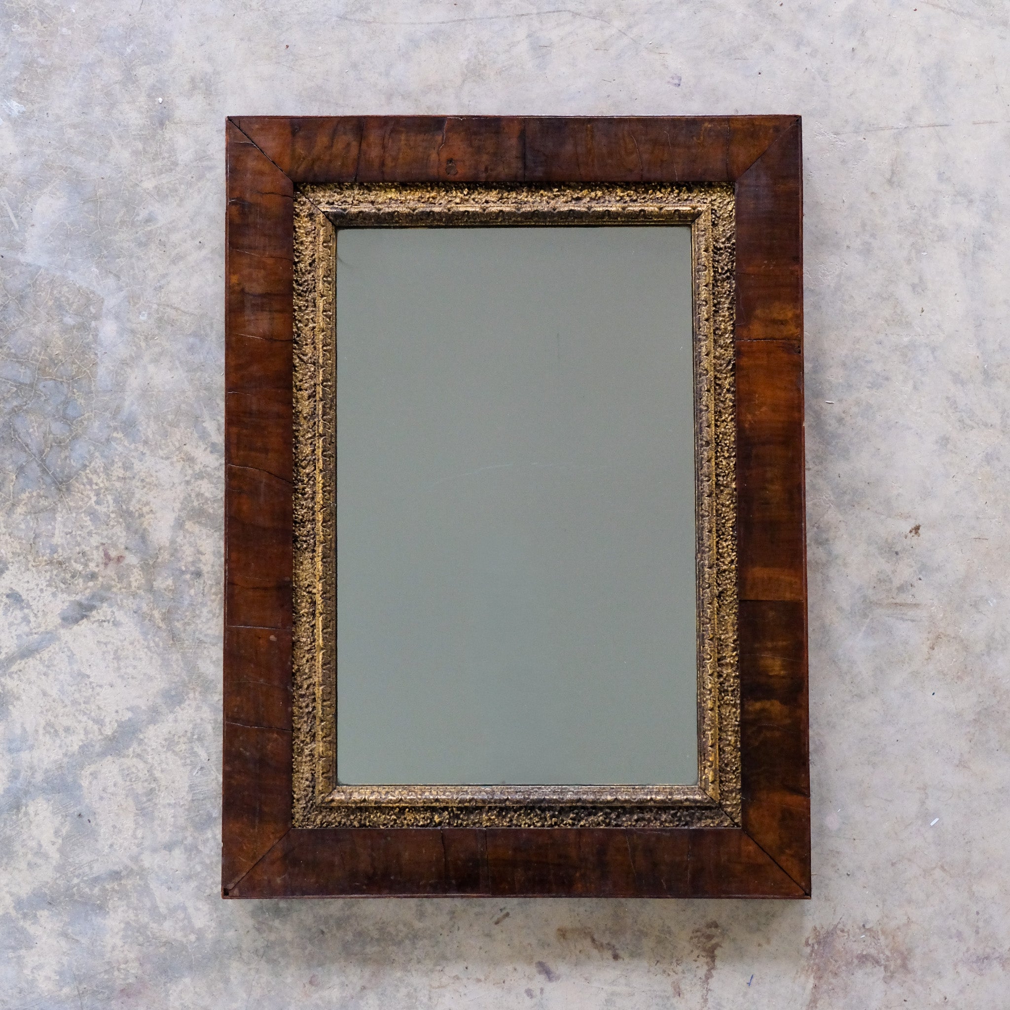 WALNUT FRAMED WALL MIRROR