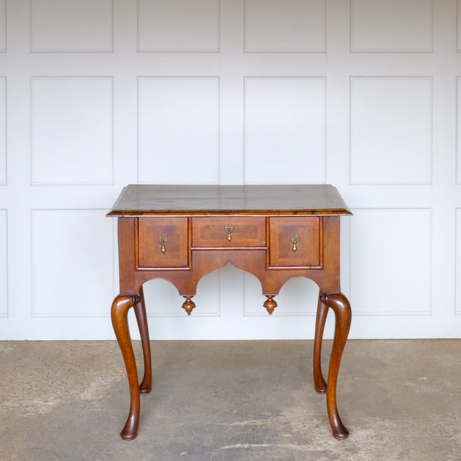 George I walnut and feather banded lowboy