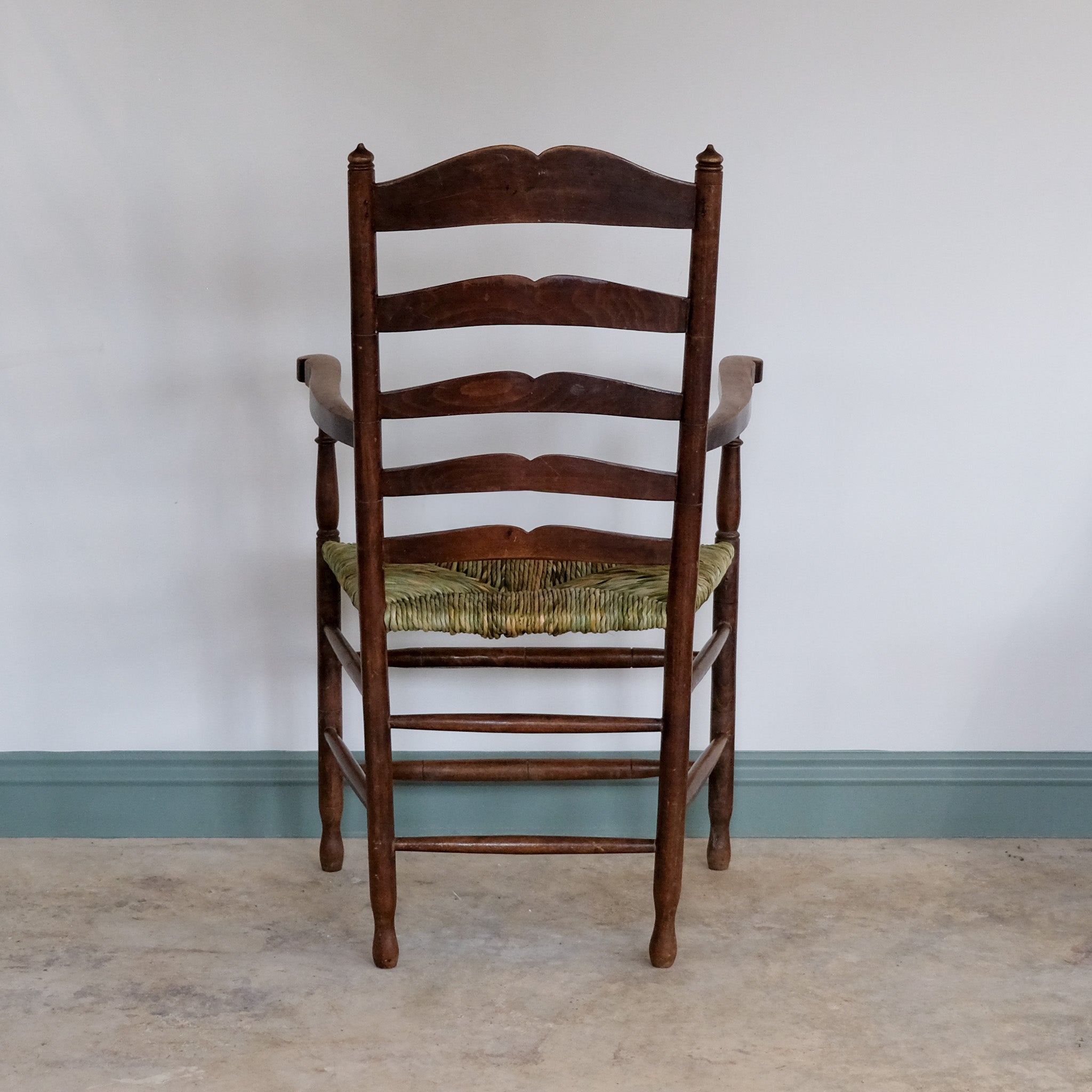 19th century ladder back carver armchair