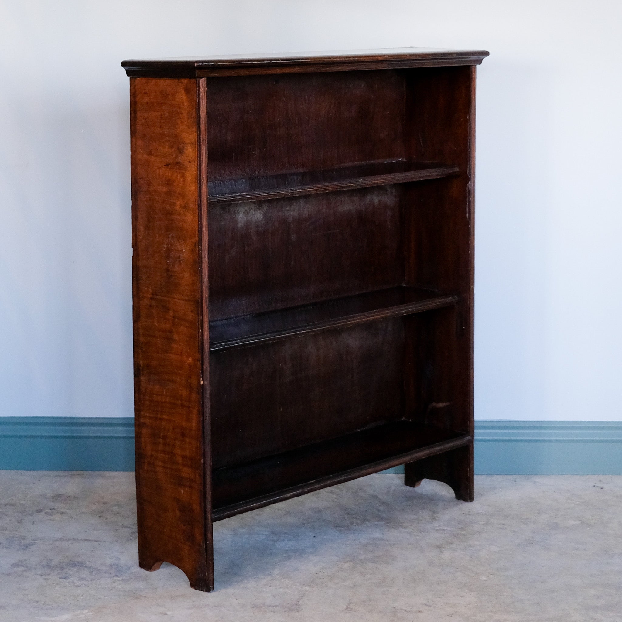 Edwardian faux rosewood open bookcase