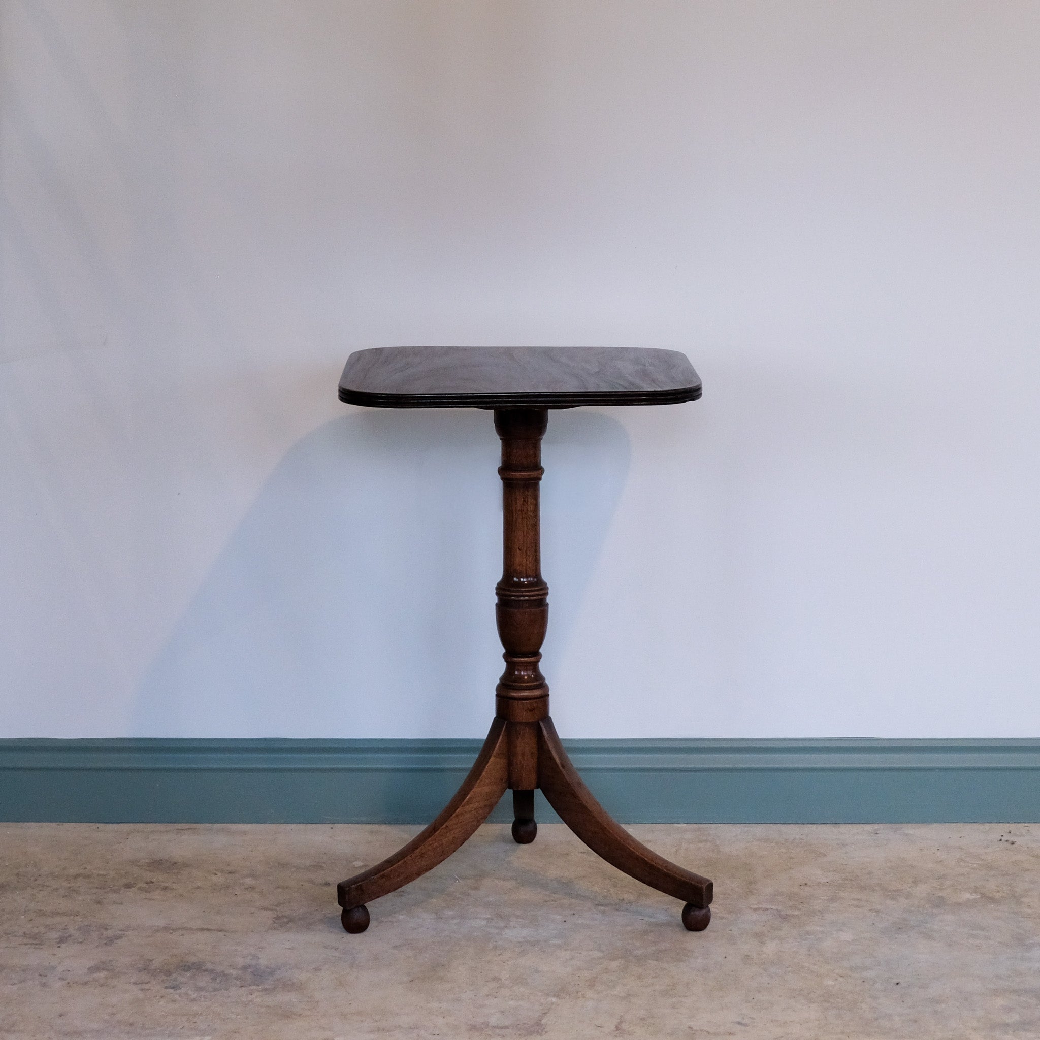 Square topped Regency mahogany tripod side table