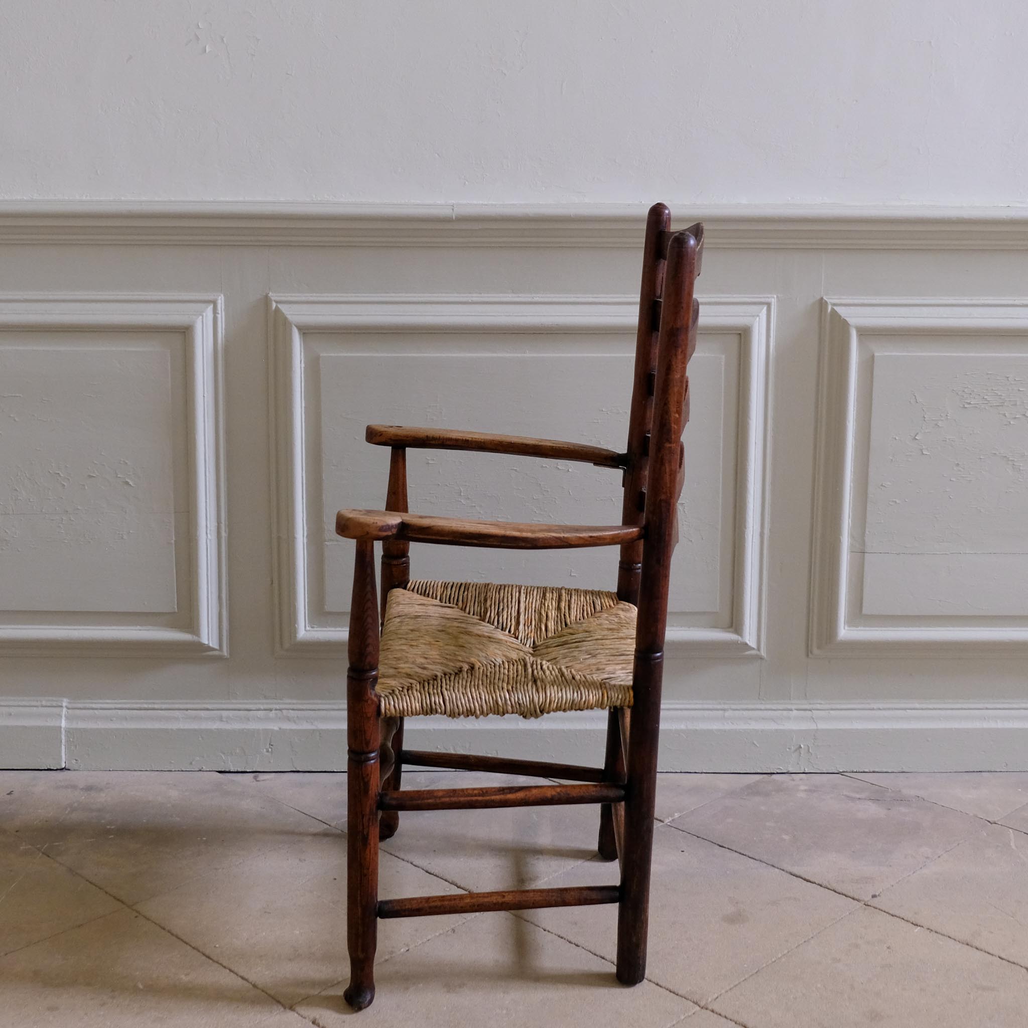 18th century ladder back carver chair