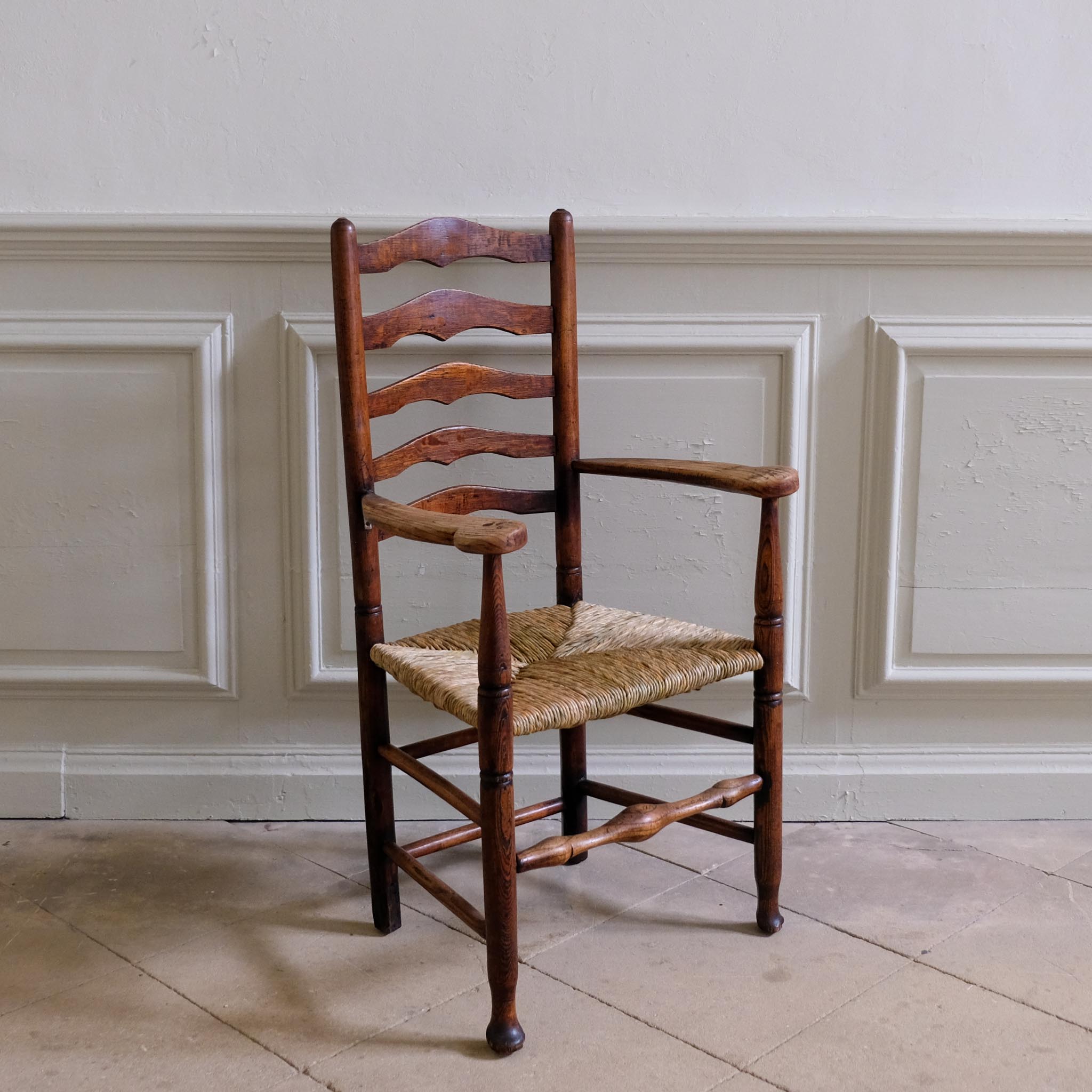 18th century ladder back carver chair
