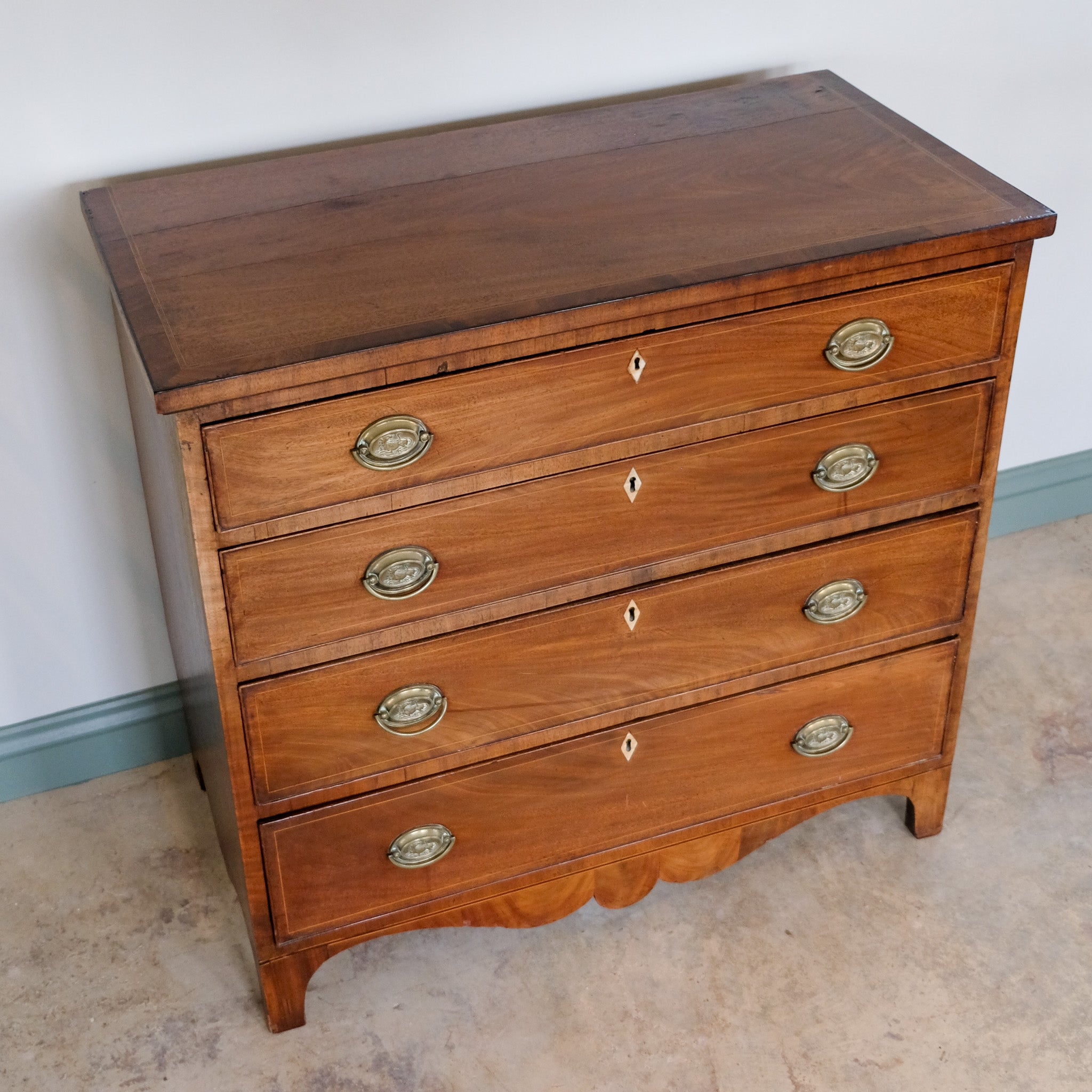 VICTORIAN INLAID CHEST OF DRAWERS