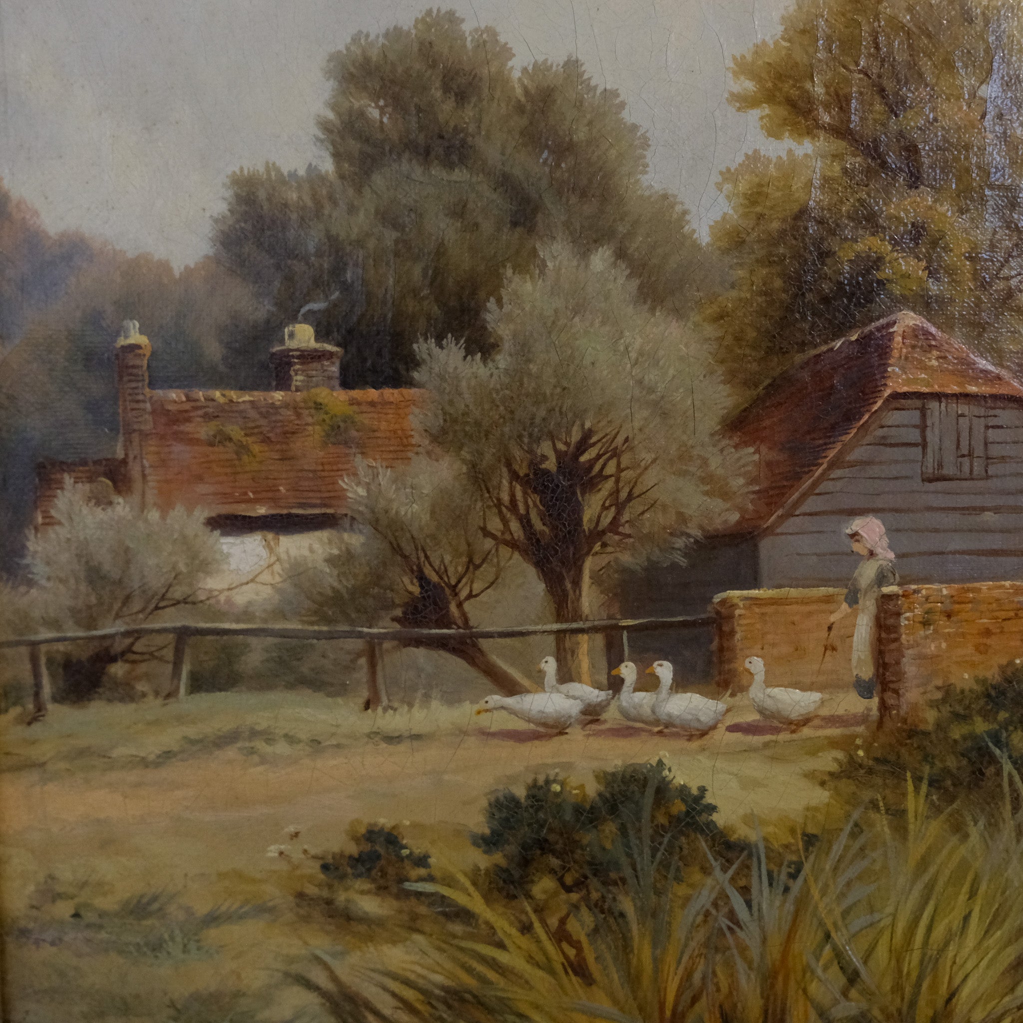 LANDSCAPE WITH A GOOSE GIRL ATTRIBUTED TO C H MAIDANERST