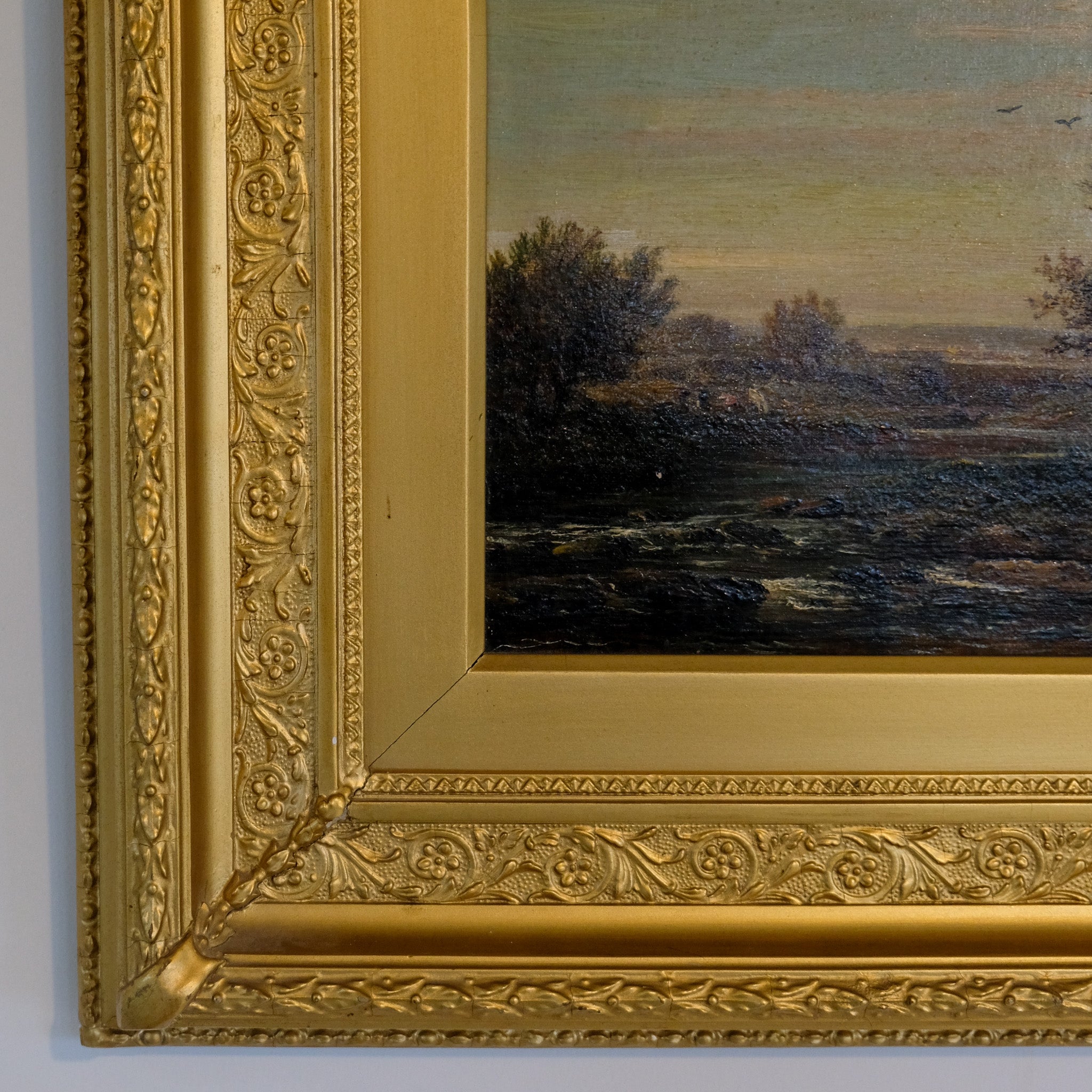 LANDSCAPE WITH A FIGURE BY A THATCHED COTTAGE BY JOHN WESTALL